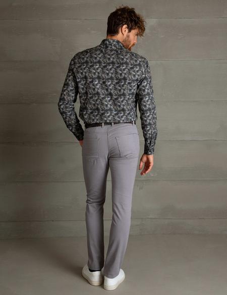 Gri Slim Fit Kanvas Pantolon - 50195903003