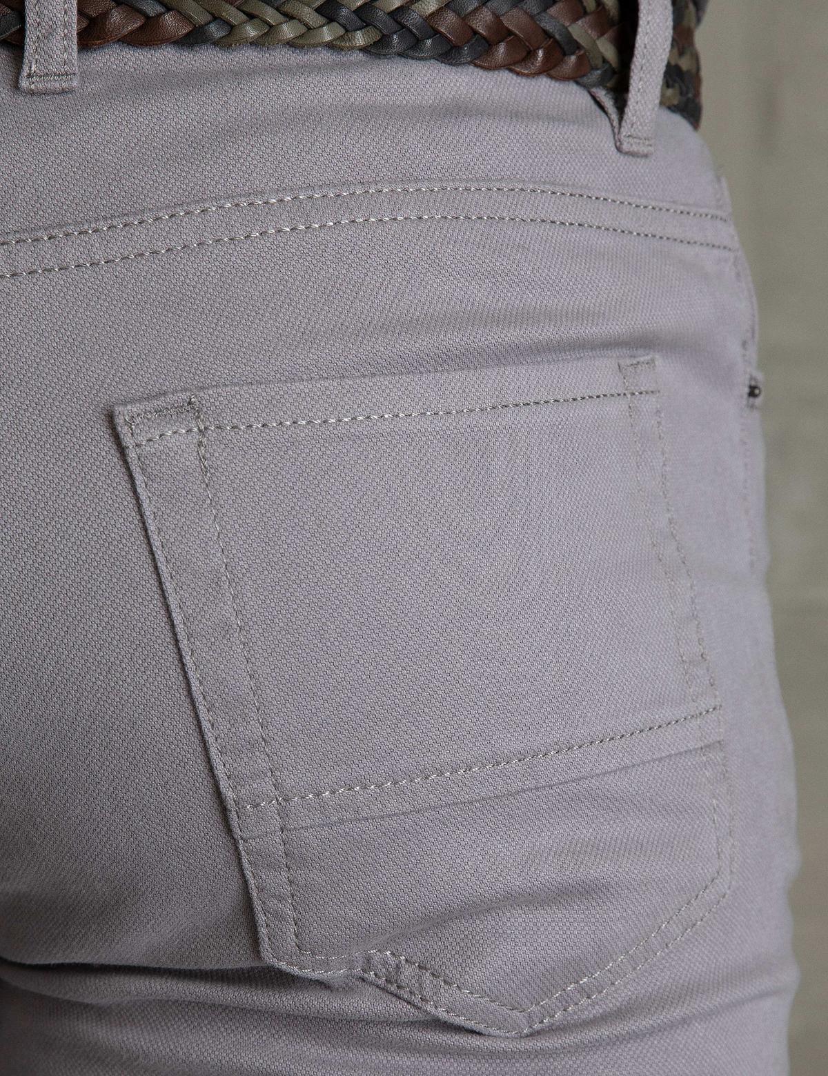 Gri Slim Fit Kanvas Pantolon - 50195903003