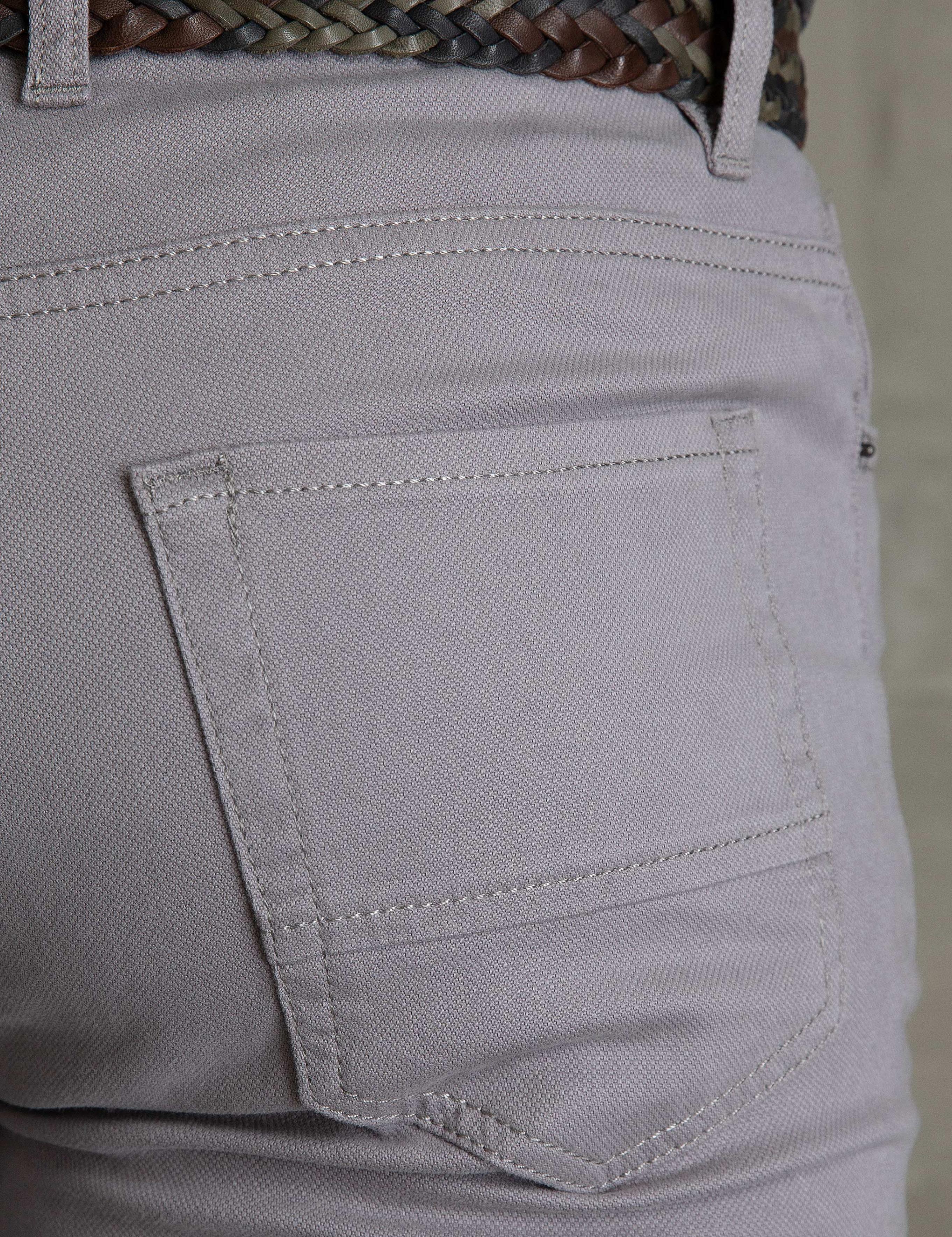 Gri Slim Fit Kanvas Pantolon