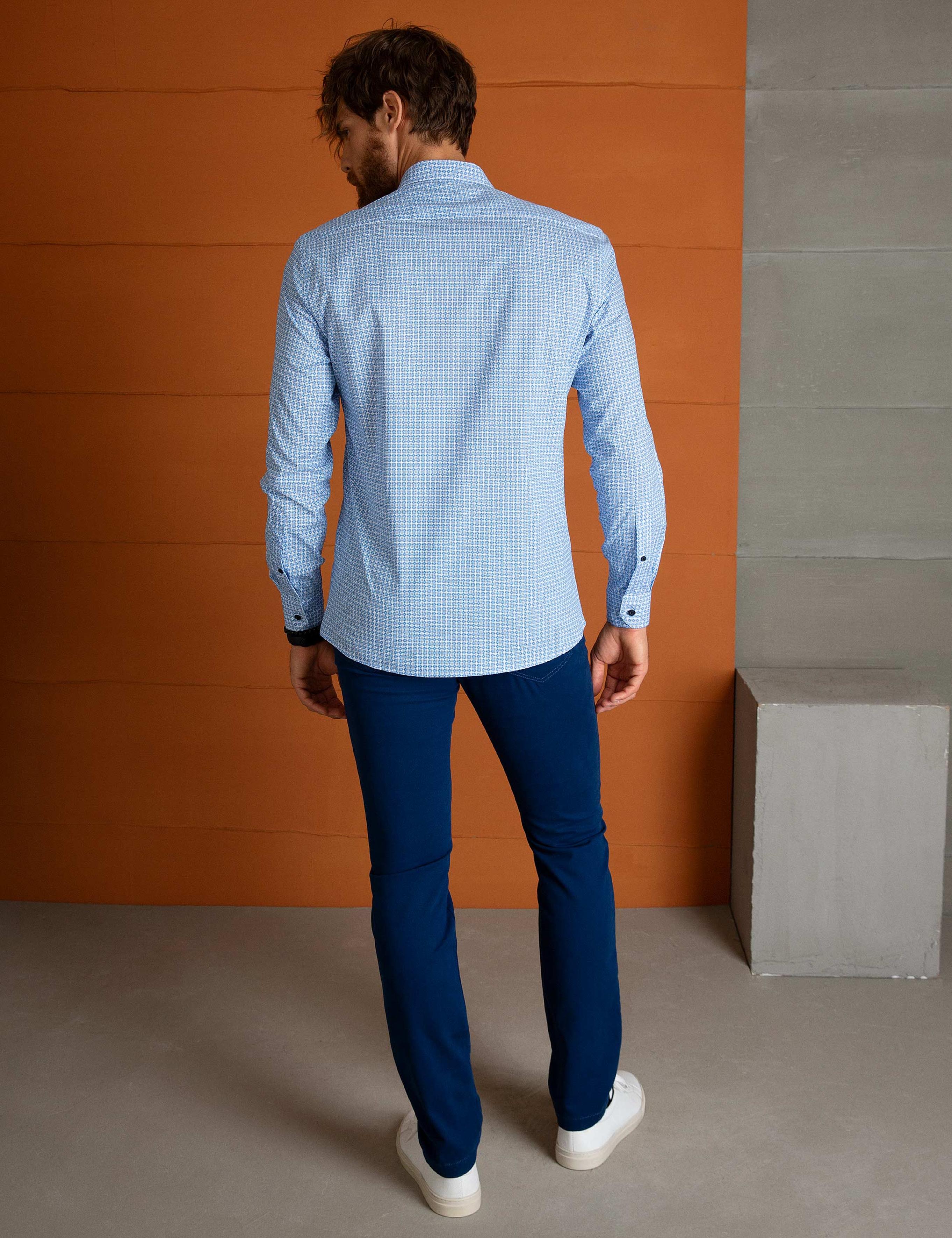 İndigo Slim Fit Kanvas Pantolon