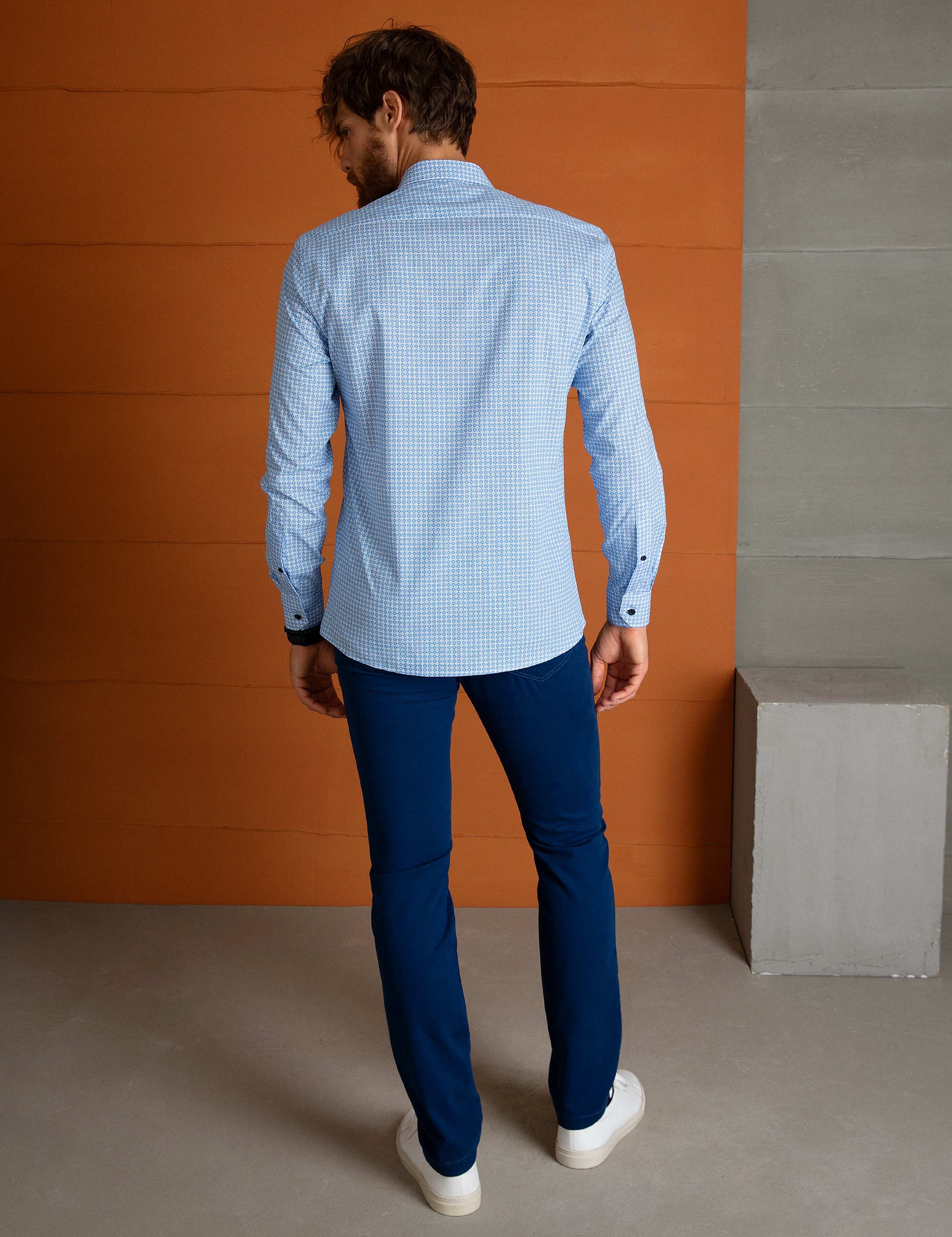 İndigo Slim Fit Kanvas Pantolon - Image 3