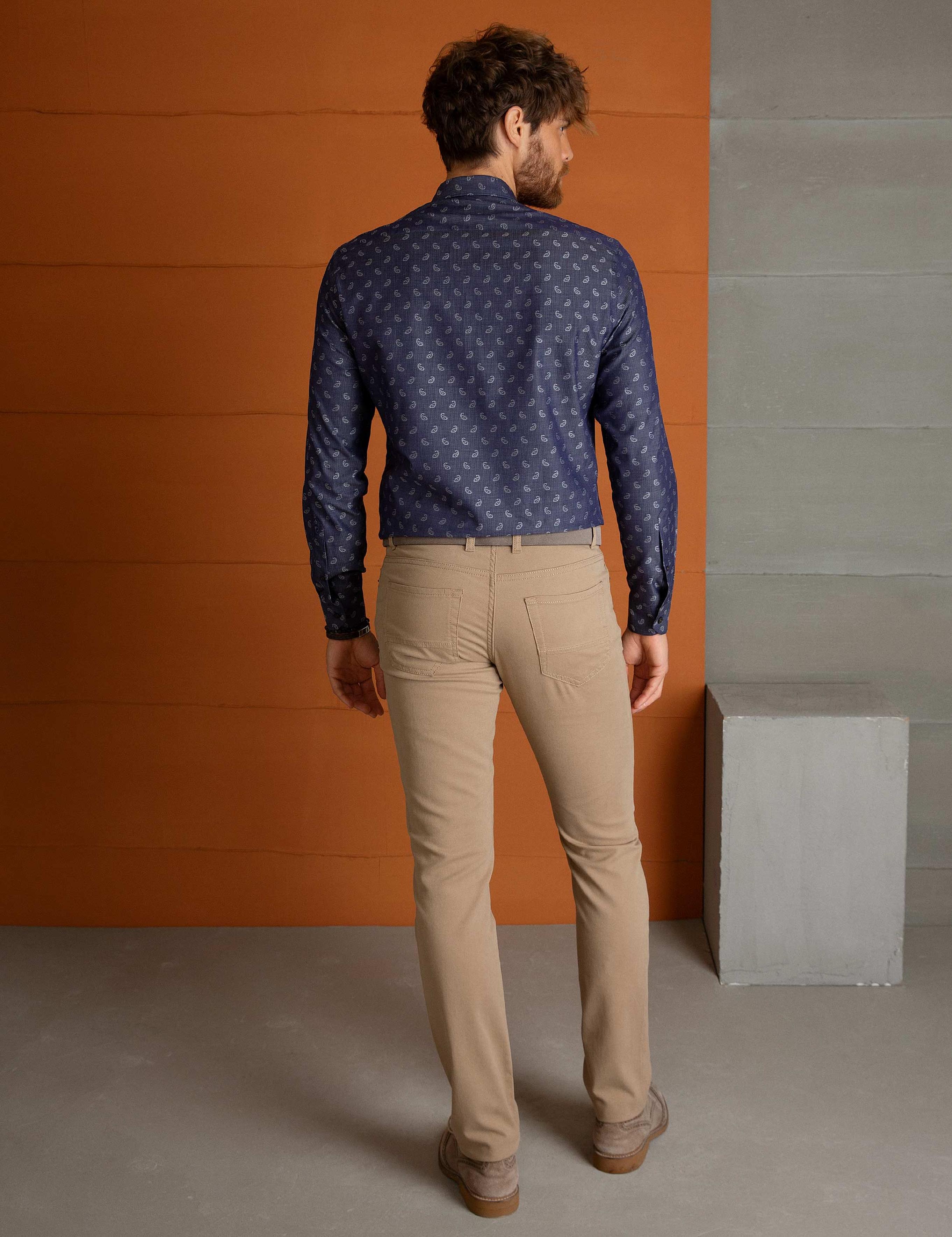 Camel Slim Fit Kanvas Pantolon