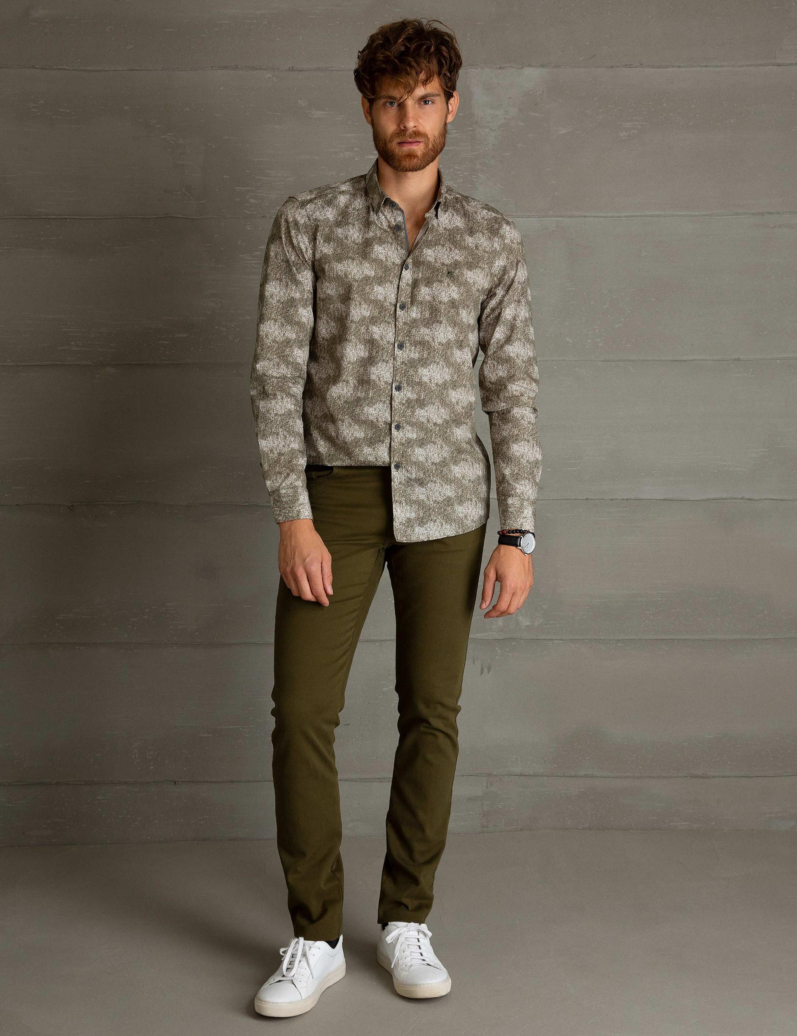 Koyu Yeşil Slim Fit Kanvas Pantolon