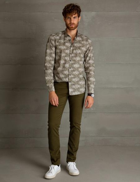 Koyu Yeşil Slim Fit Kanvas Pantolon - 50195903066