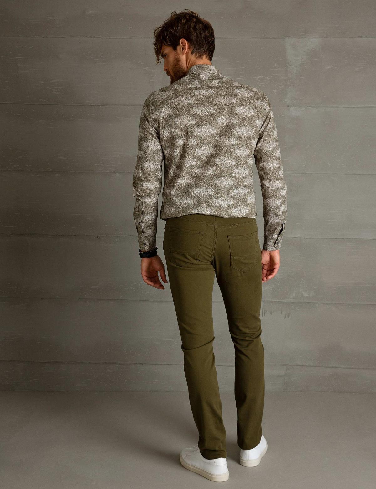 Koyu Yeşil Slim Fit Kanvas Pantolon - 50195903066