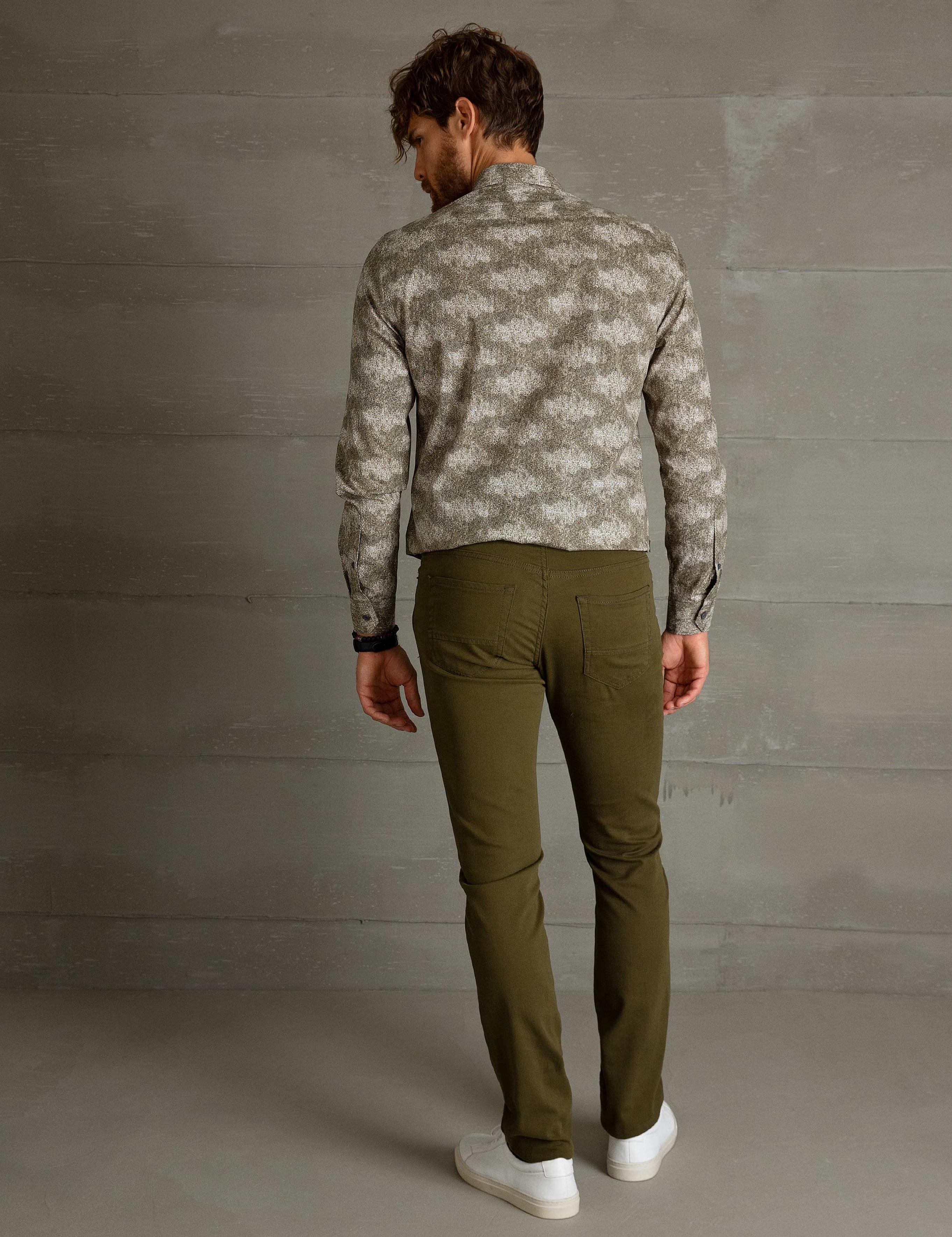 Koyu Yeşil Slim Fit Kanvas Pantolon