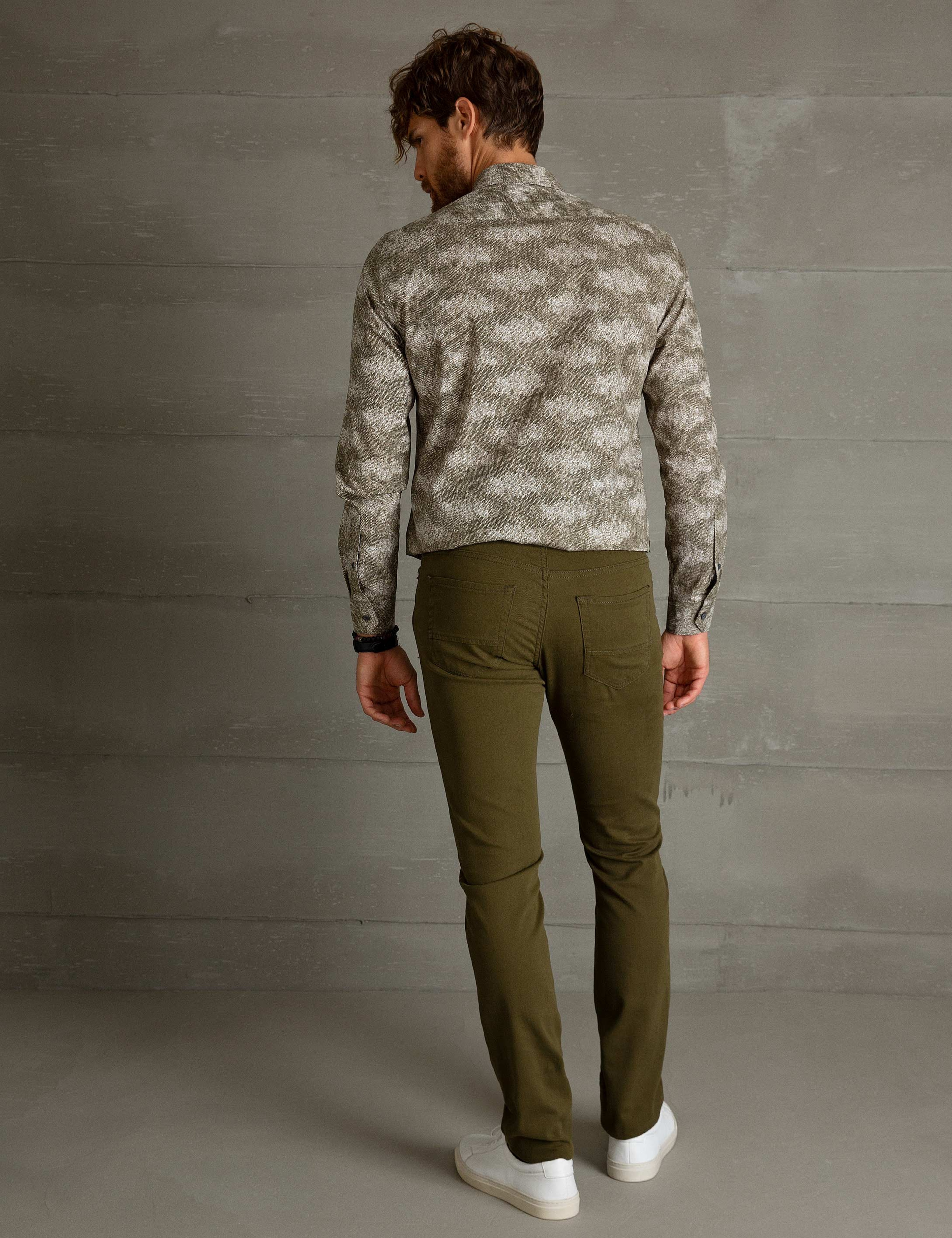 Koyu Yeşil Slim Fit Chino Pantolon - Image 3