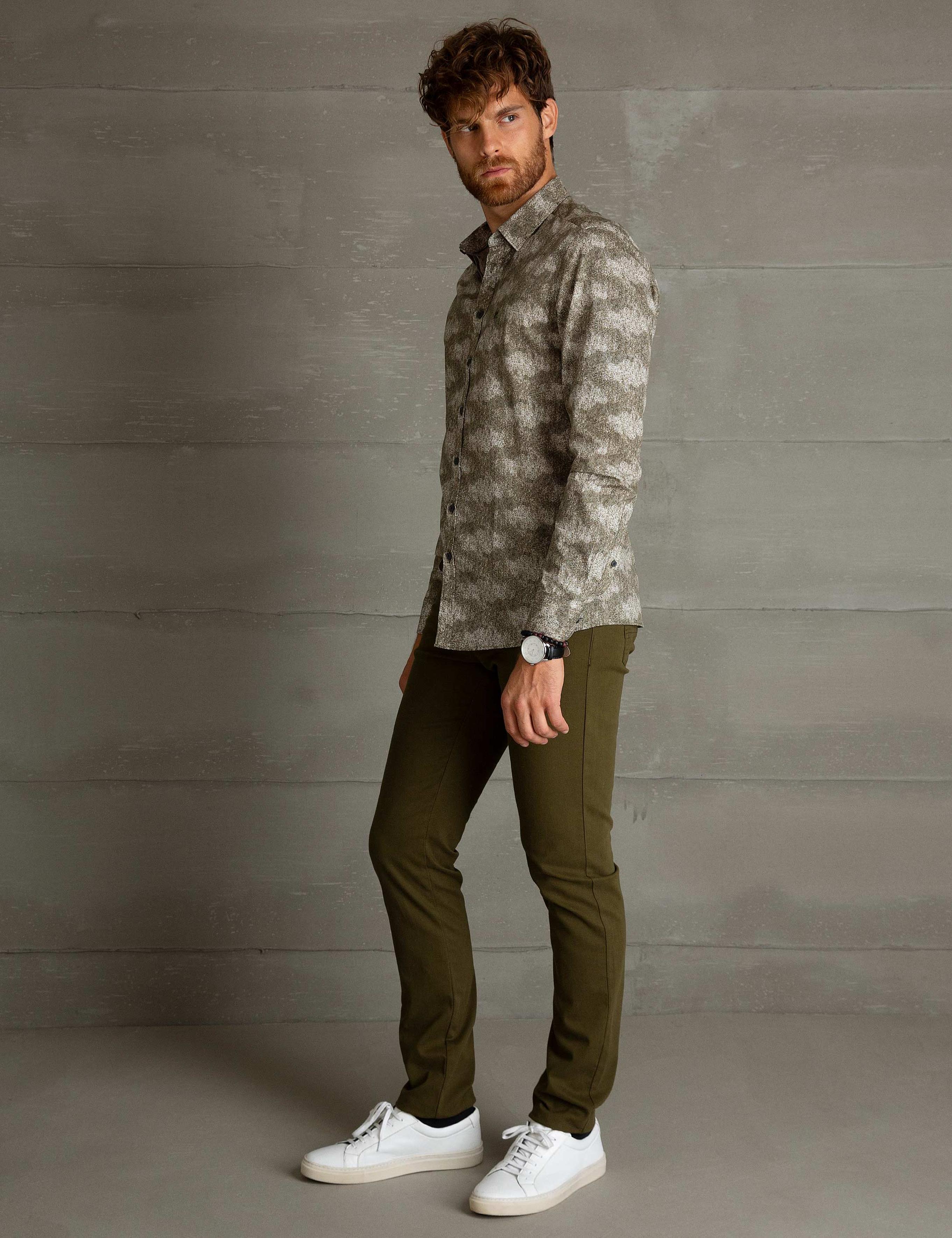 Koyu Yeşil Slim Fit Kanvas Pantolon