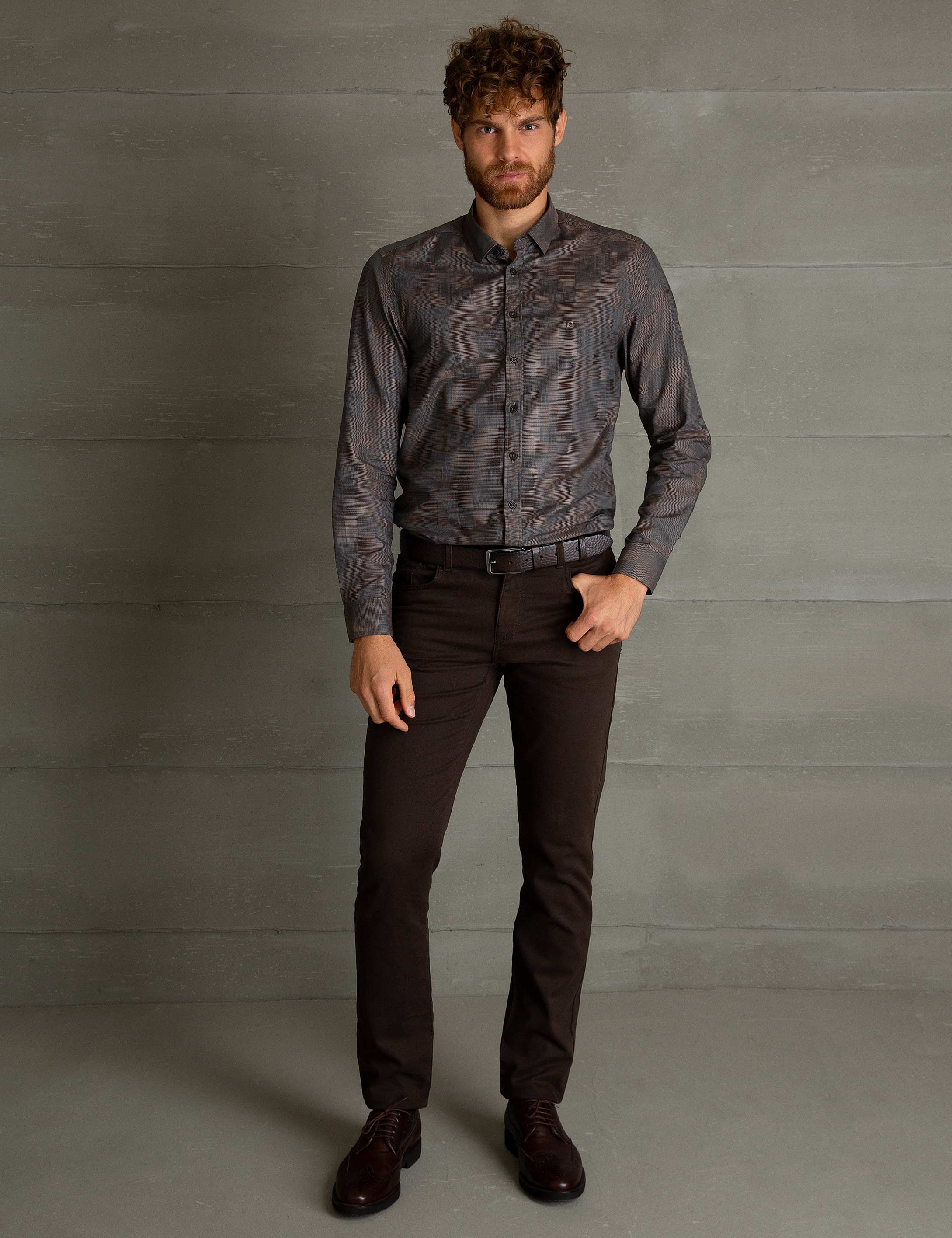 Kahverengi Slim Fit Chino Pantolon