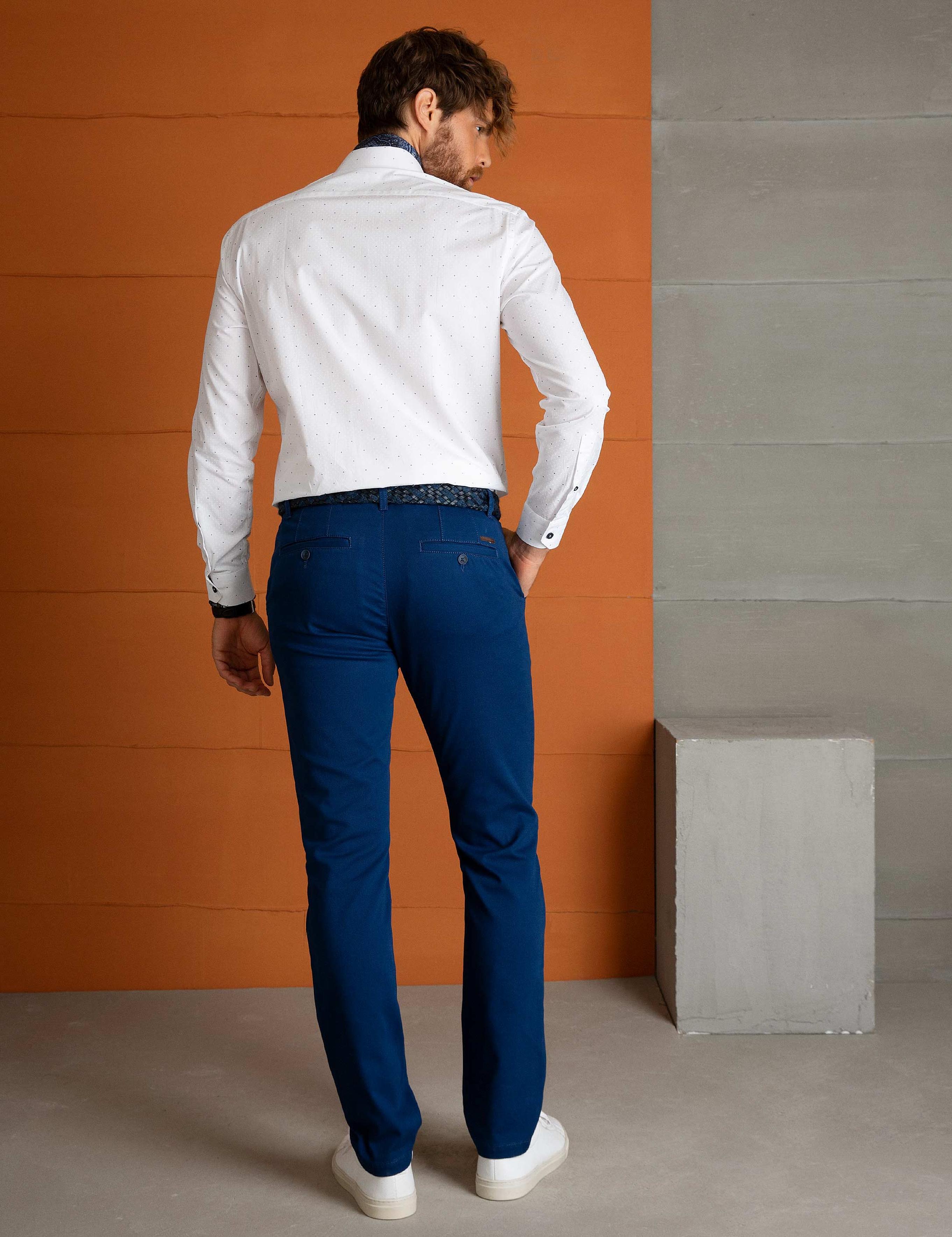 İndigo Slim Fit Kanvas Pantolon