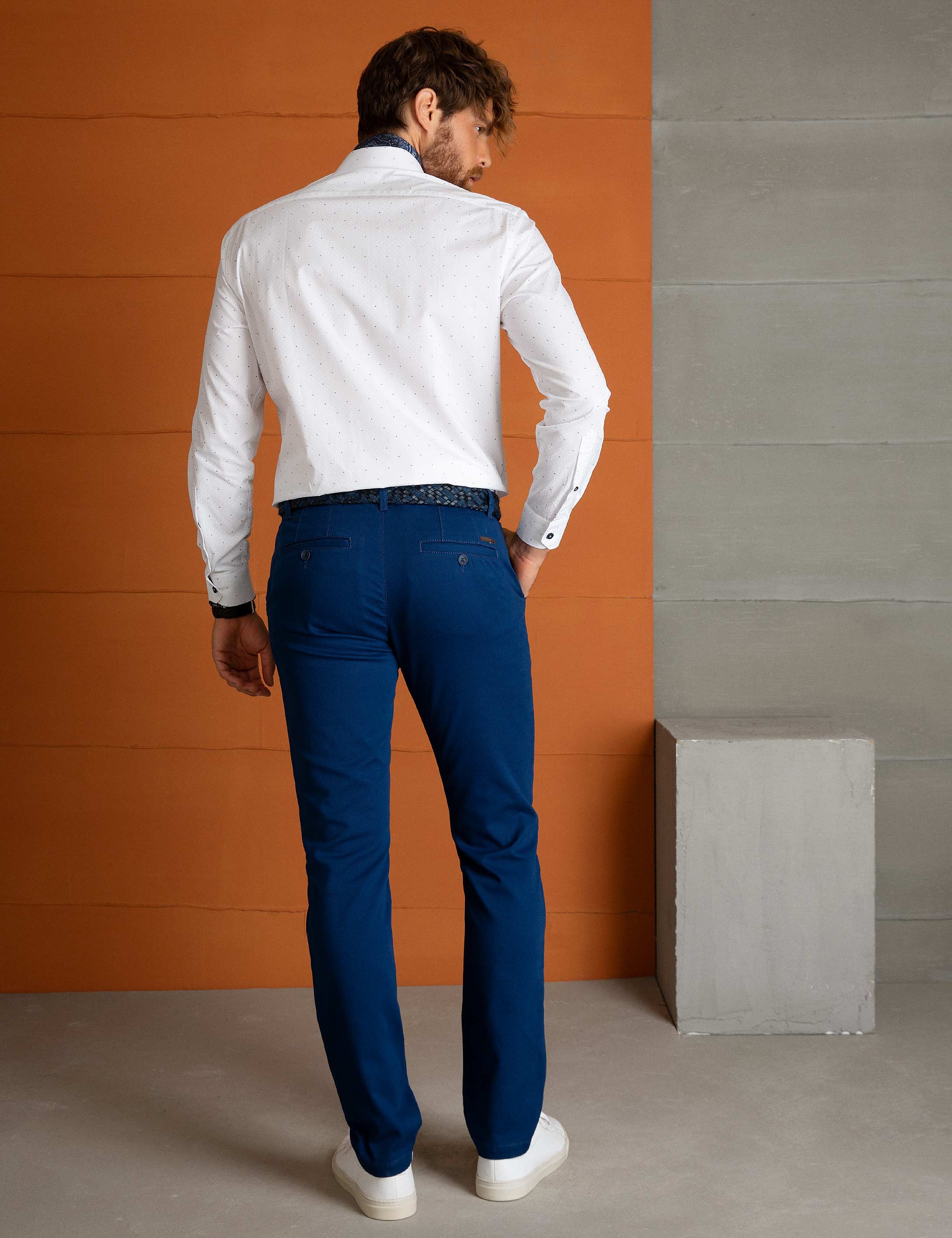 İndigo Slim Fit Kanvas Pantolon