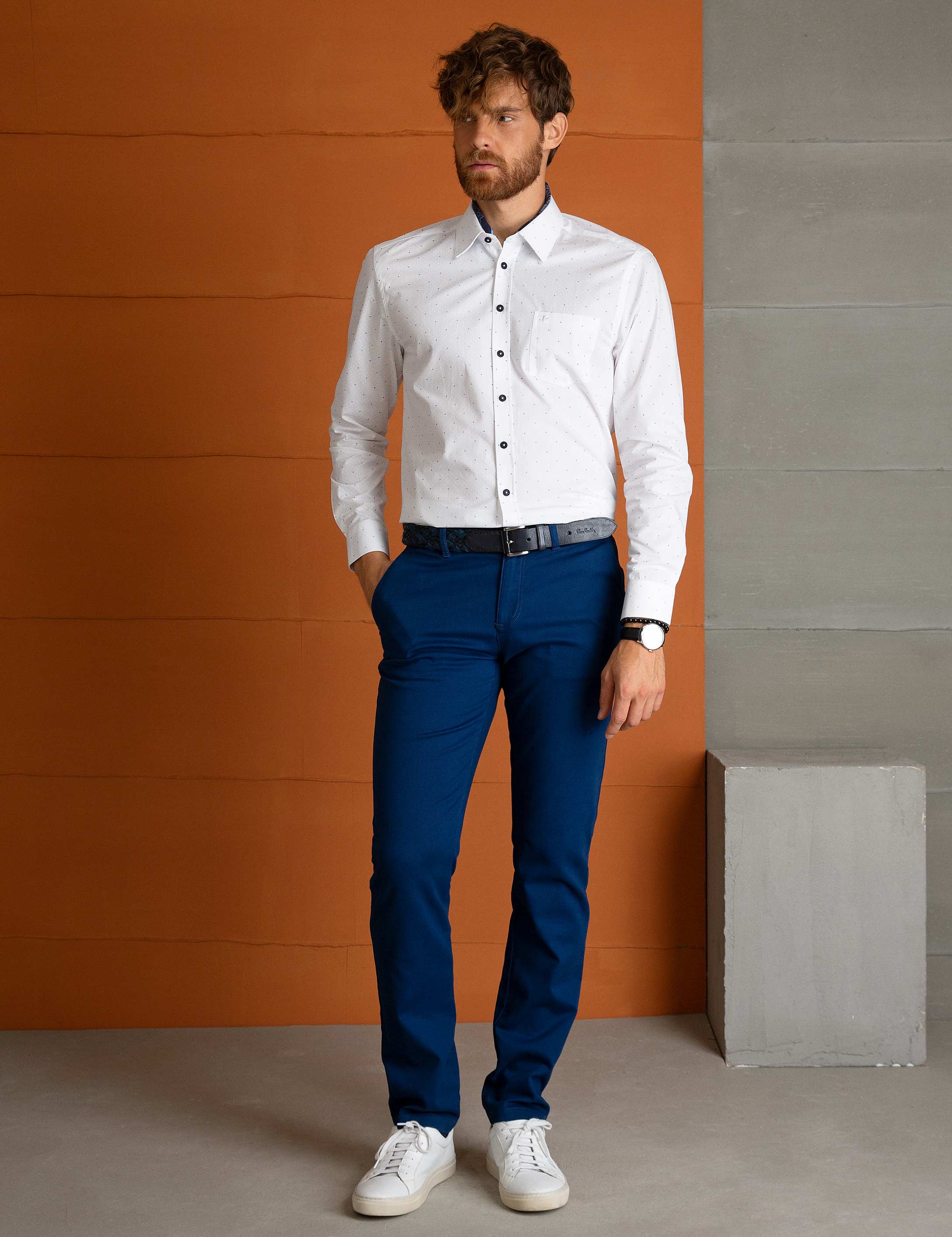 İndigo Slim Fit Kanvas Pantolon - Image 1