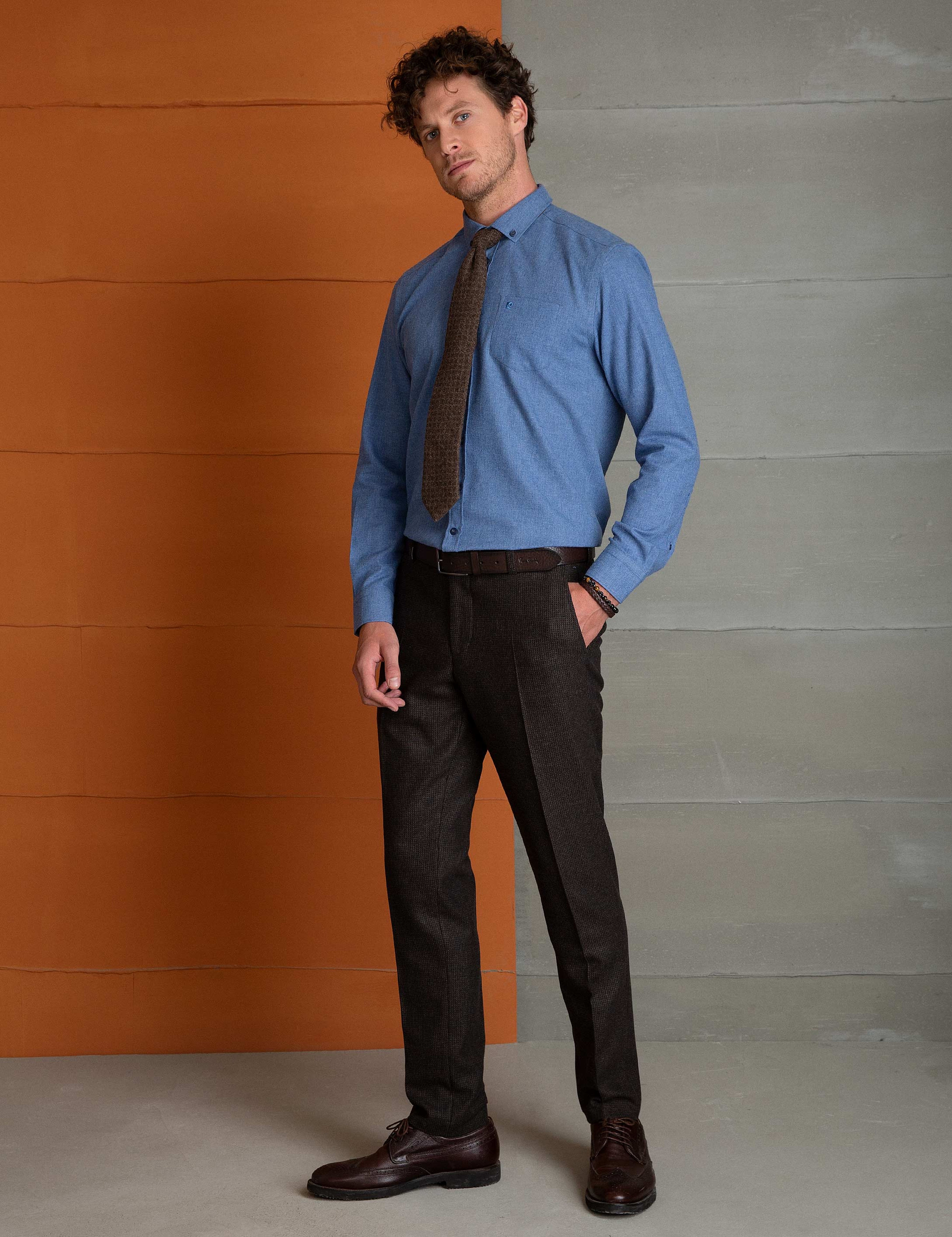 Kahverengi Ekstra Slim Fit Pantolon - Image 1