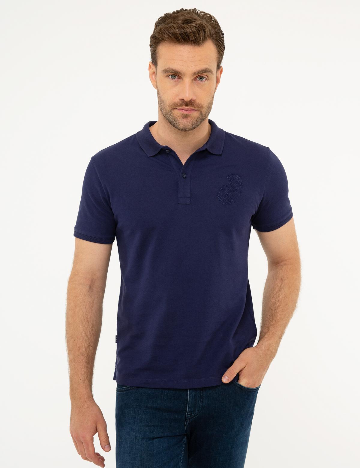 Lacivert Slim Fit Tişört - 50223966002