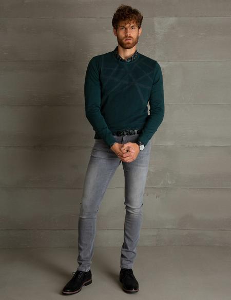 Yeşil Slim Fit Triko Kazak - 50194107063