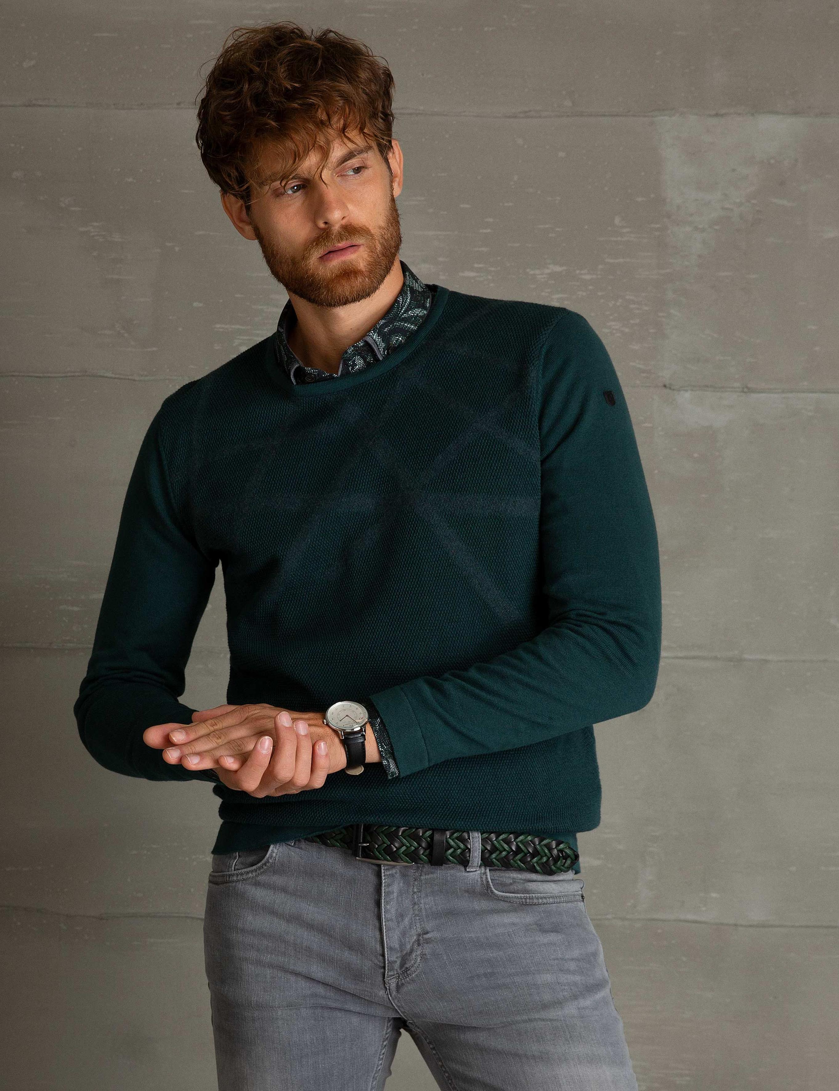 Yeşil Slim Fit Triko Kazak