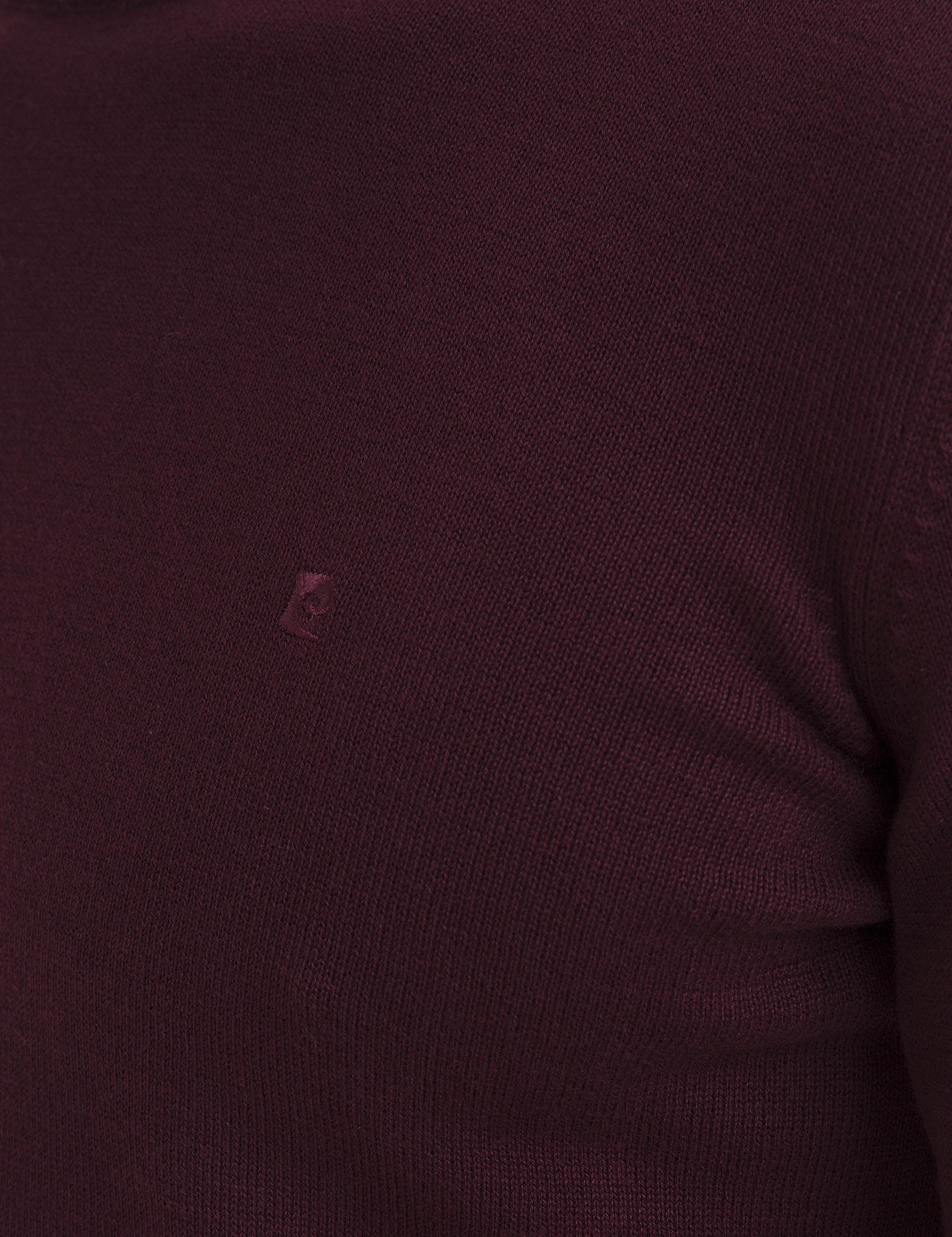 Bordo Slim Fit Bisiklet Yaka Basic Triko Kazak