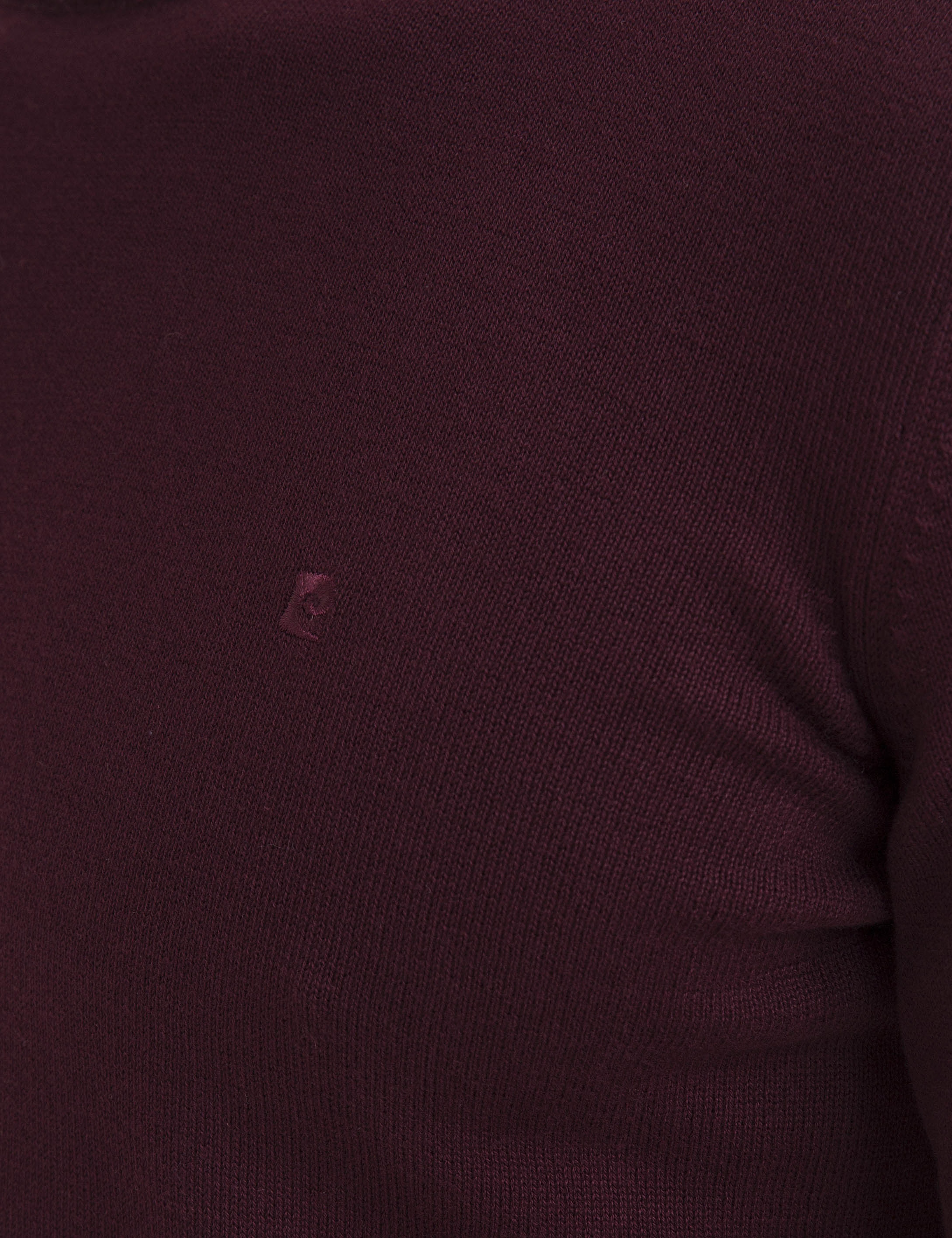 Bordo Slim Fit Bisiklet Yaka Basic Triko Kazak