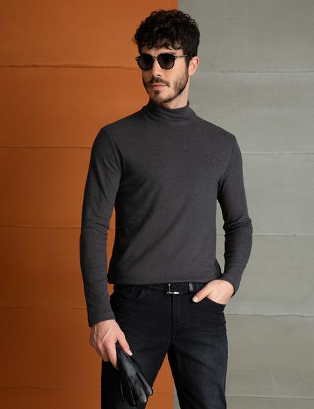 Antrasit Melanj Slim Fit Sweatshirt - 50195346009