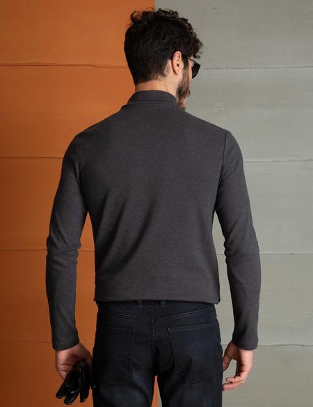Antrasit Melanj Slim Fit Sweatshirt - 50195346009
