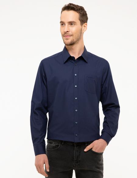 Lacivert Regular Fit Uzun Kollu Basic Gömlek - 50207625037