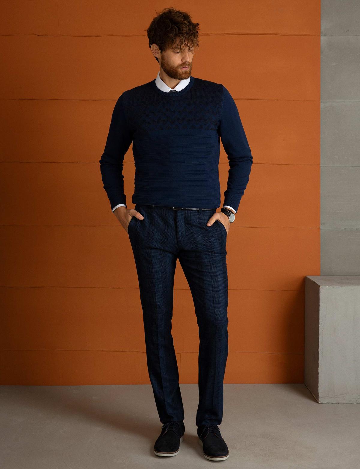 Lacivert Slim Fit Pantolon