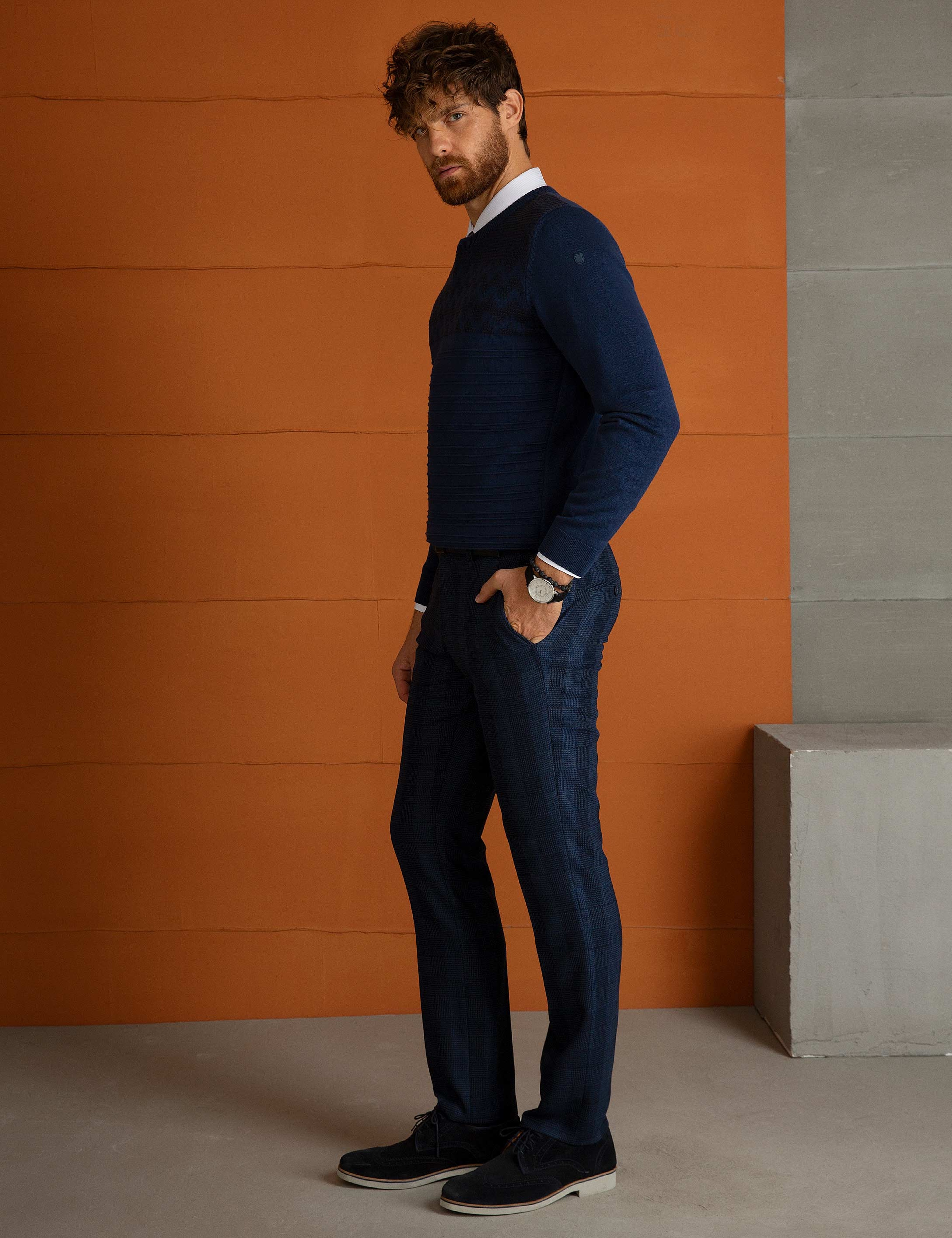 Lacivert Slim Fit Pantolon - Image 2
