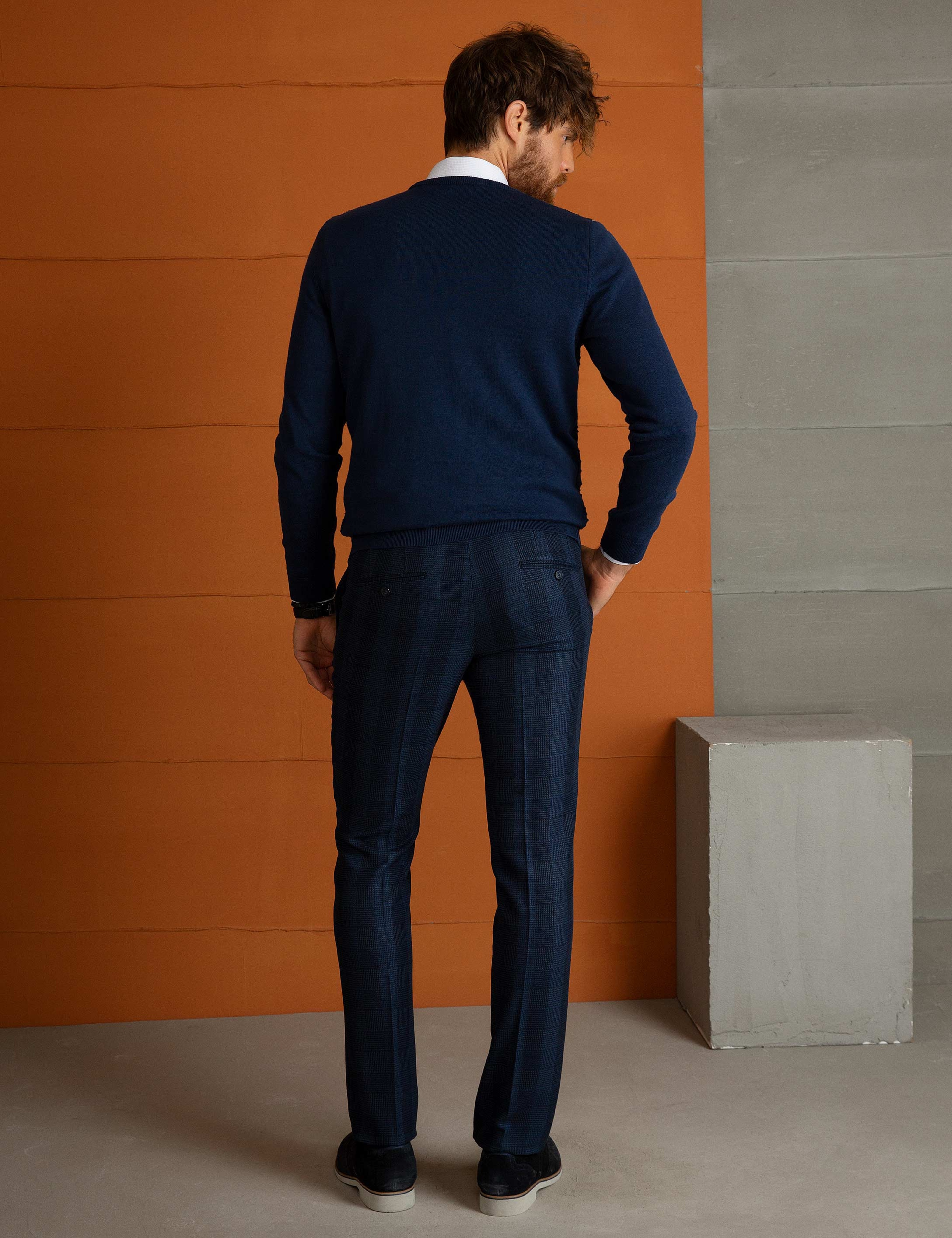 Lacivert Slim Fit Pantolon - Image 3