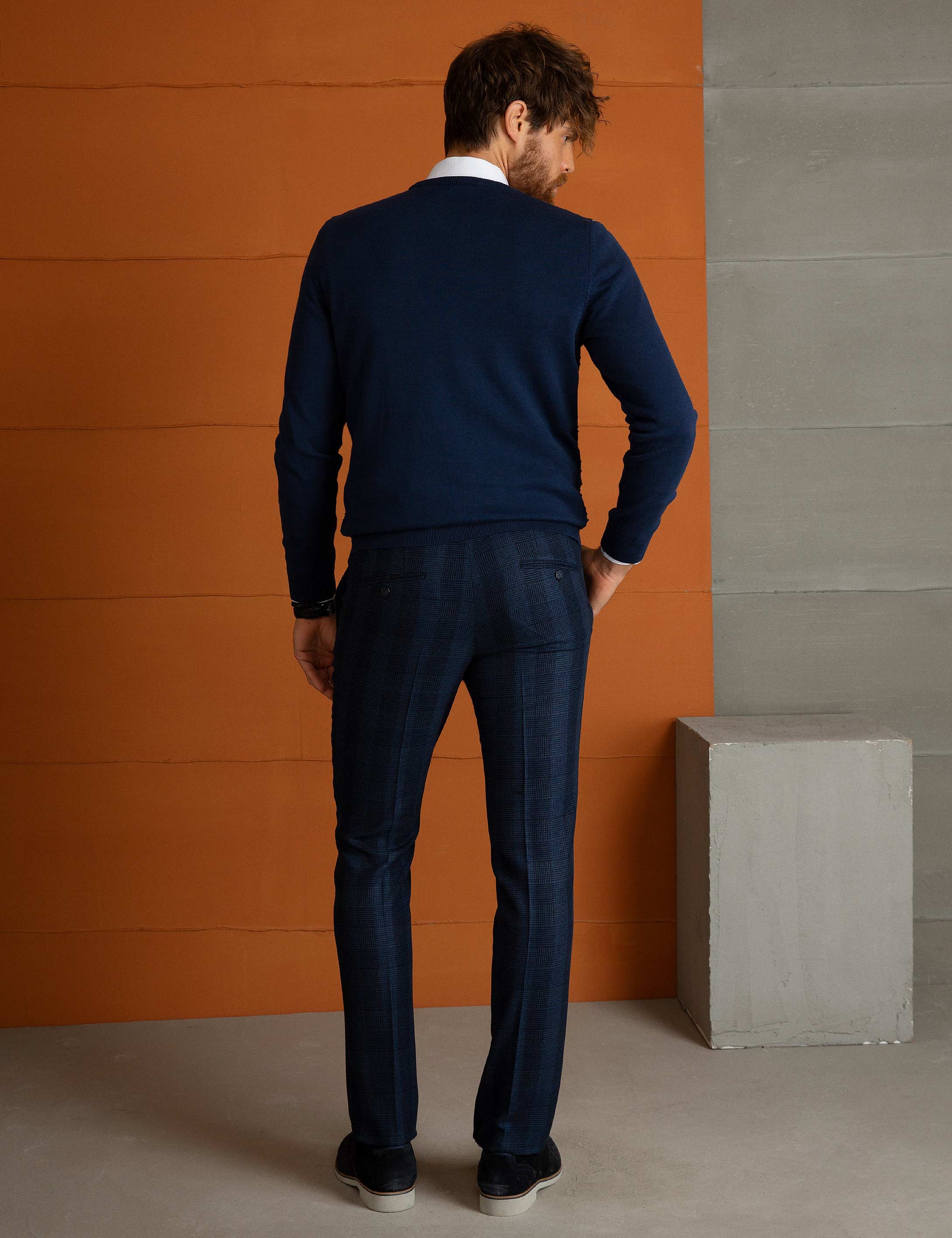 Lacivert Slim Fit Pantolon