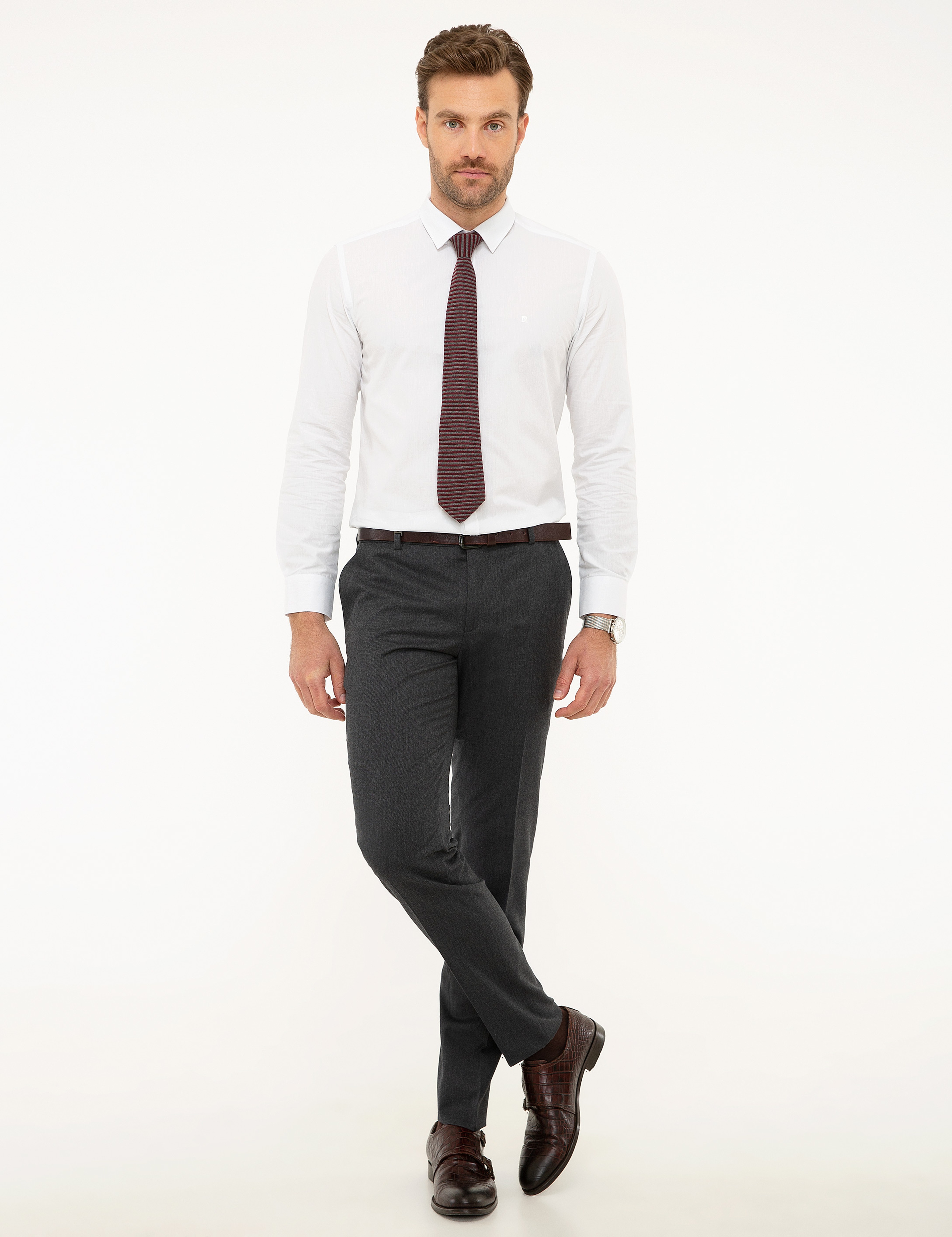 Beyaz Slim Fit Gömlek - Image 4