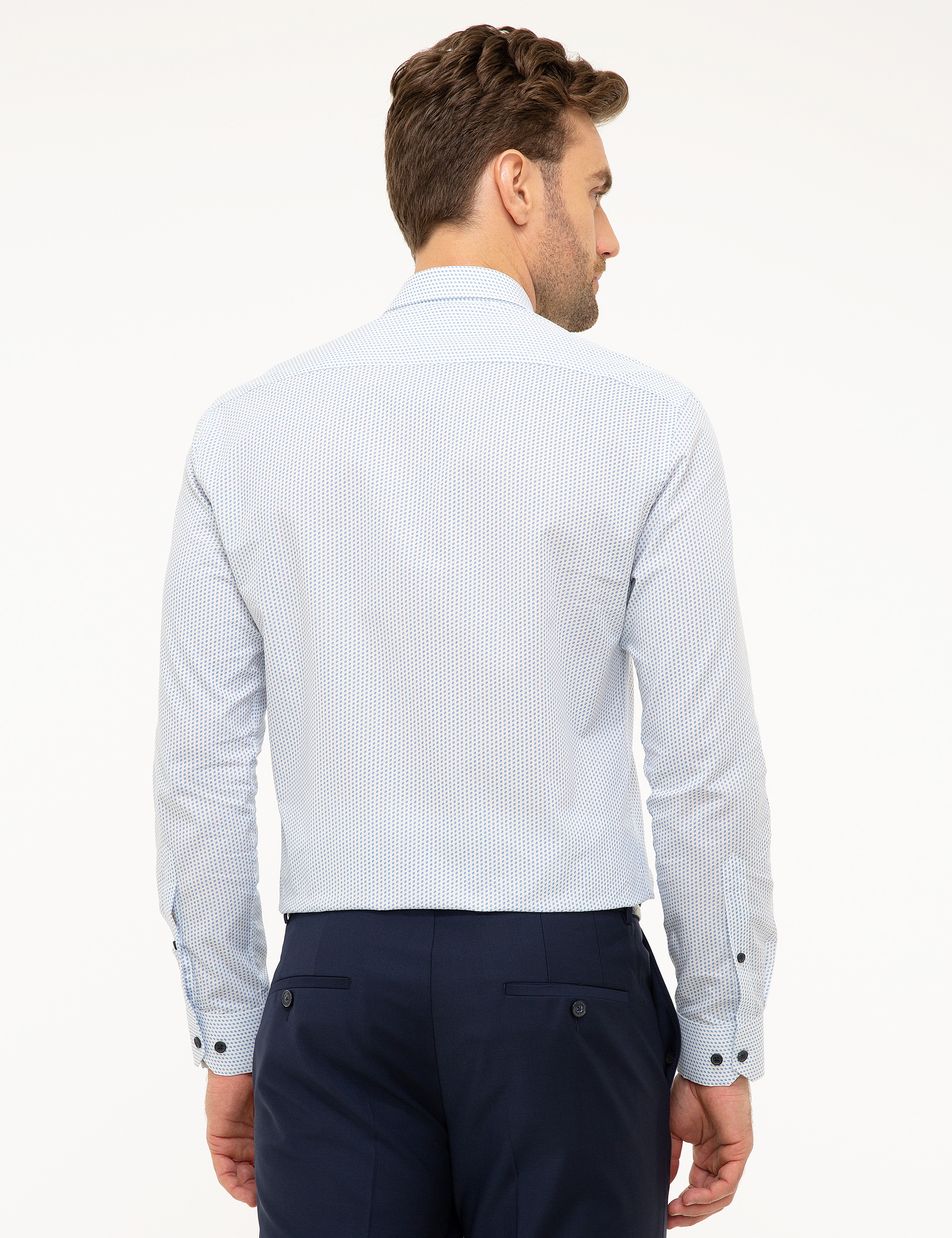 Açık Mavi Slim Fit Gömlek - Image 3
