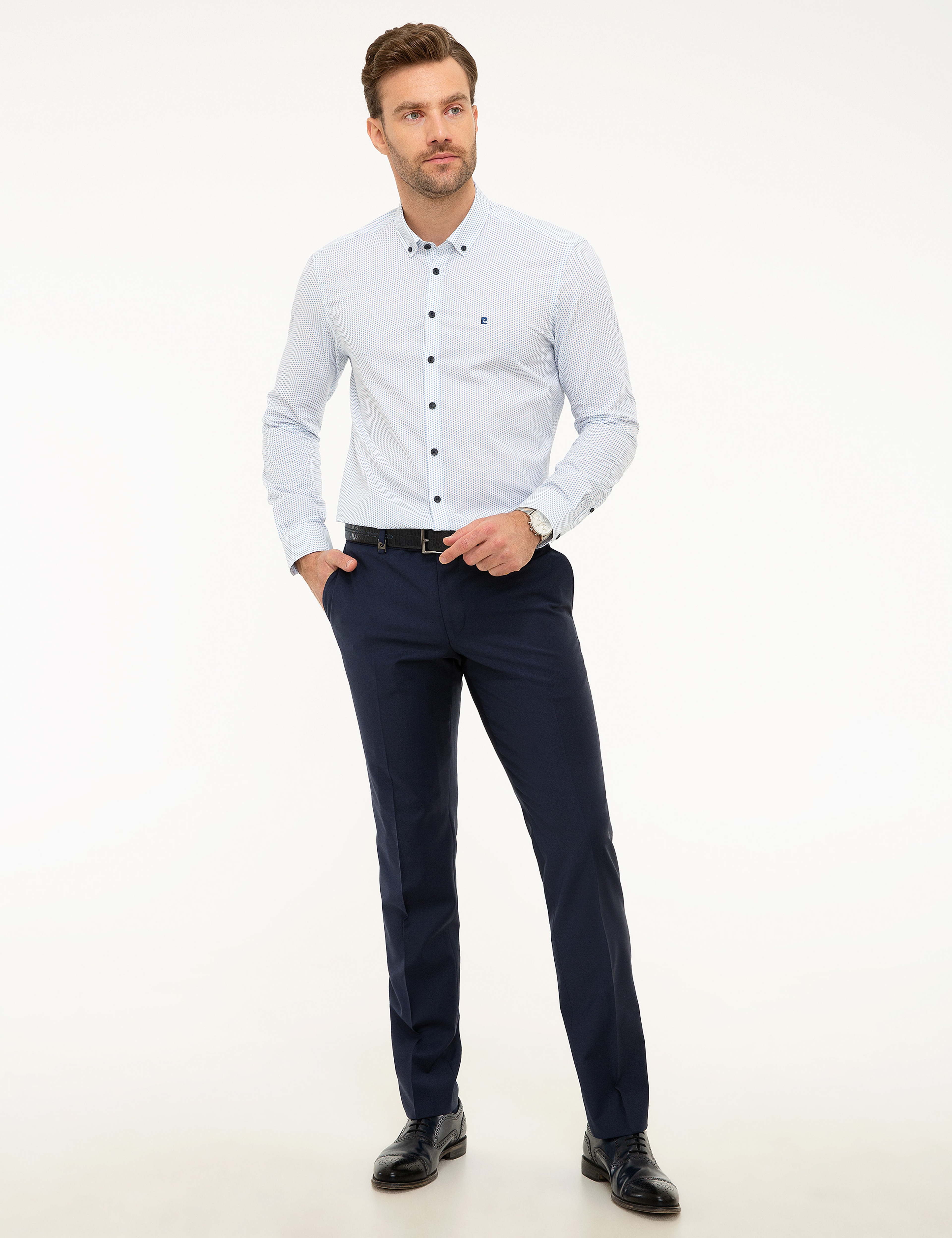 Açık Mavi Slim Fit Gömlek - Image 4