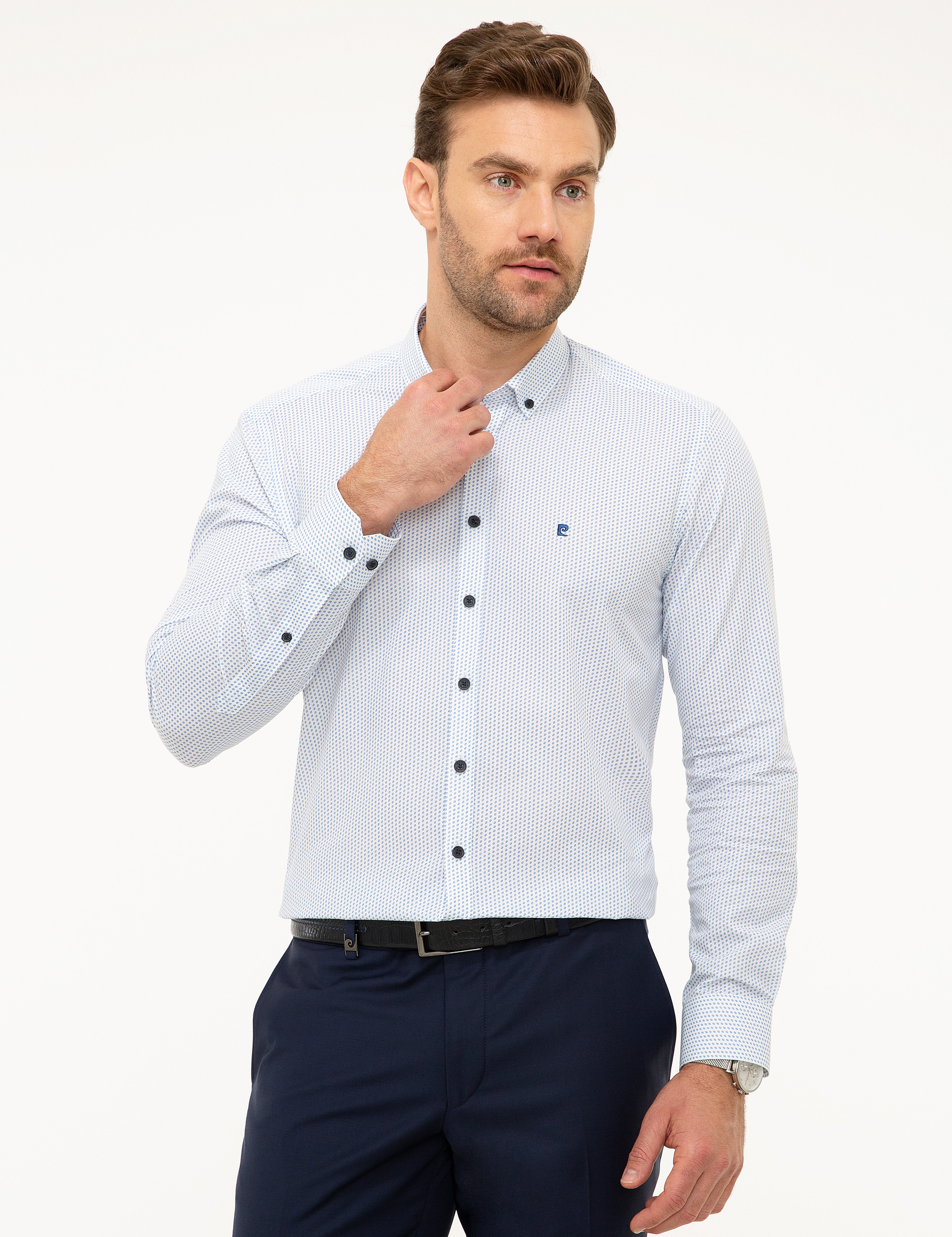 Açık Mavi Slim Fit Gömlek - Image 2