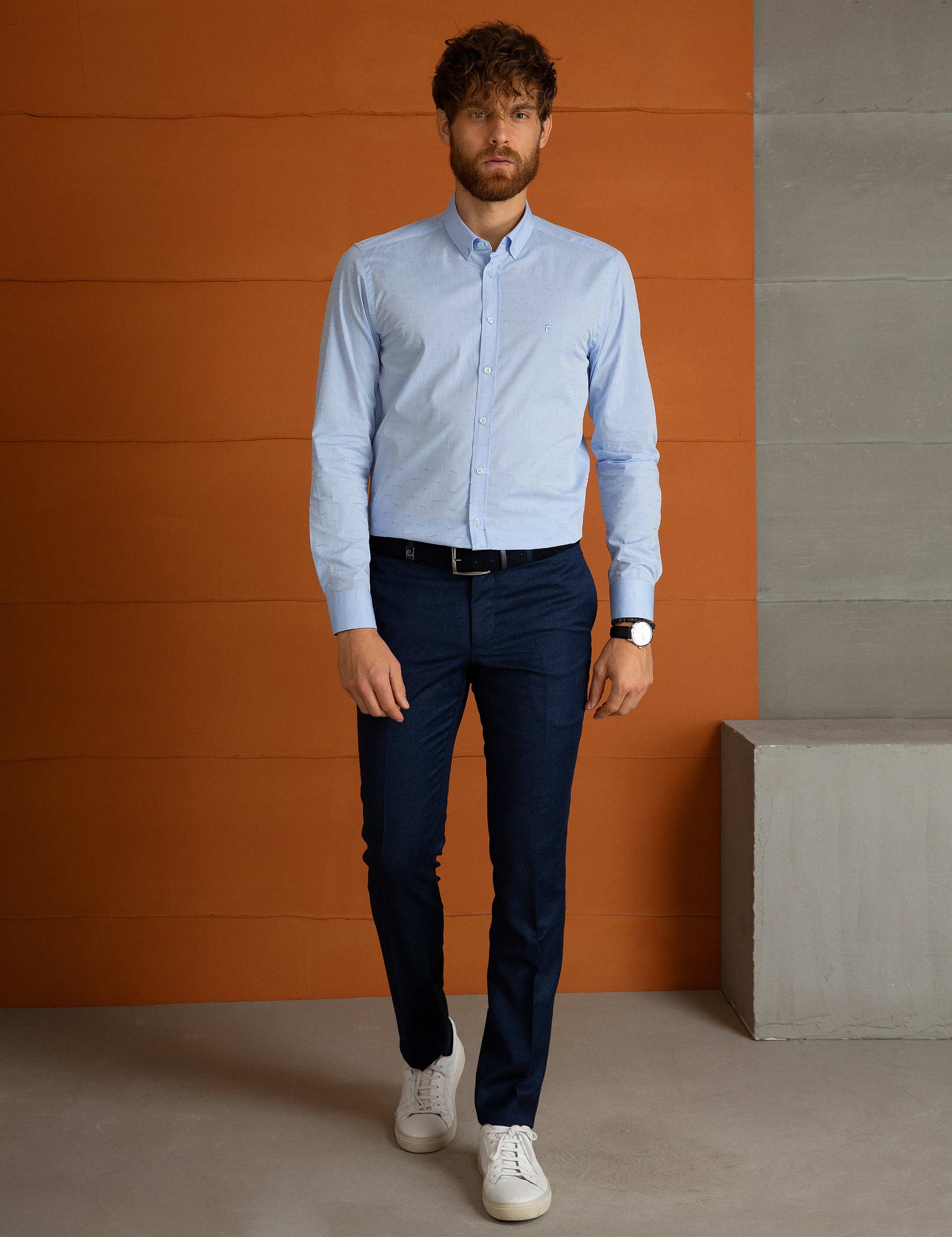 Açık Mavi Slim Fit Gömlek - Image 1