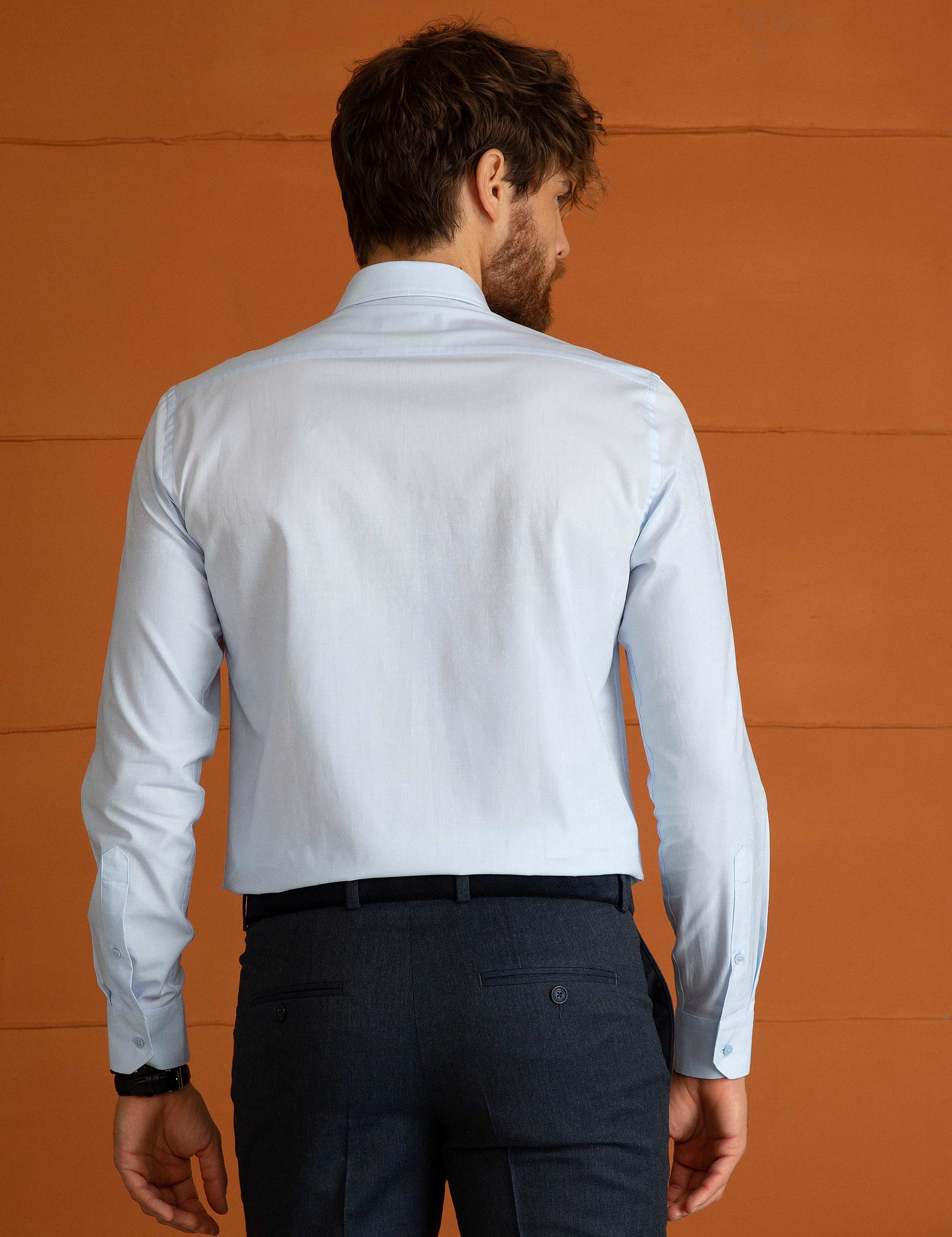 Açık Mavi Slim Fit Gömlek - Image 3