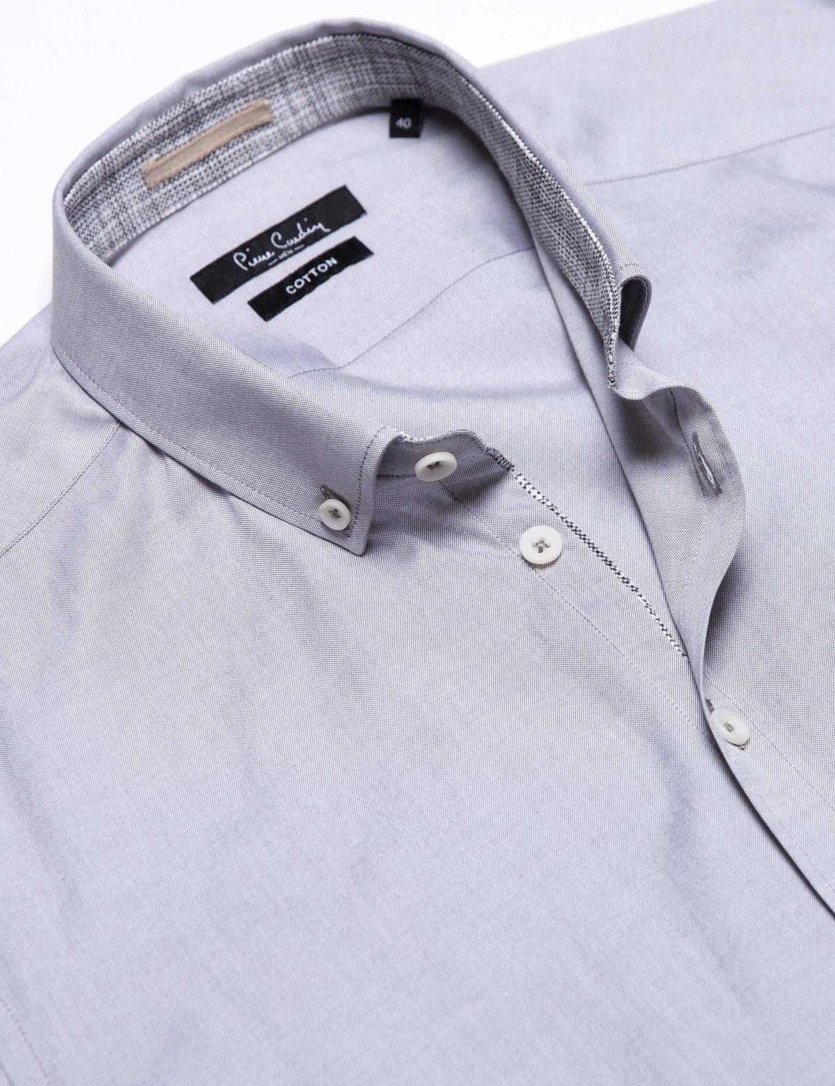 Gri Slim Fit Uzun Kollu Gömlek - 50186961080