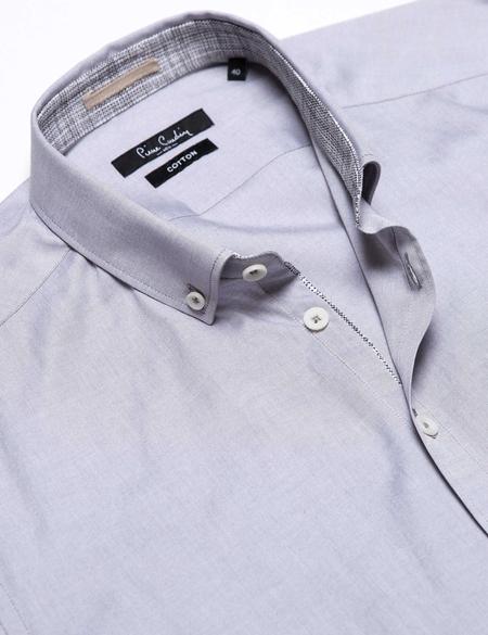 Gri Slim Fit Uzun Kollu Gömlek - 50186961080