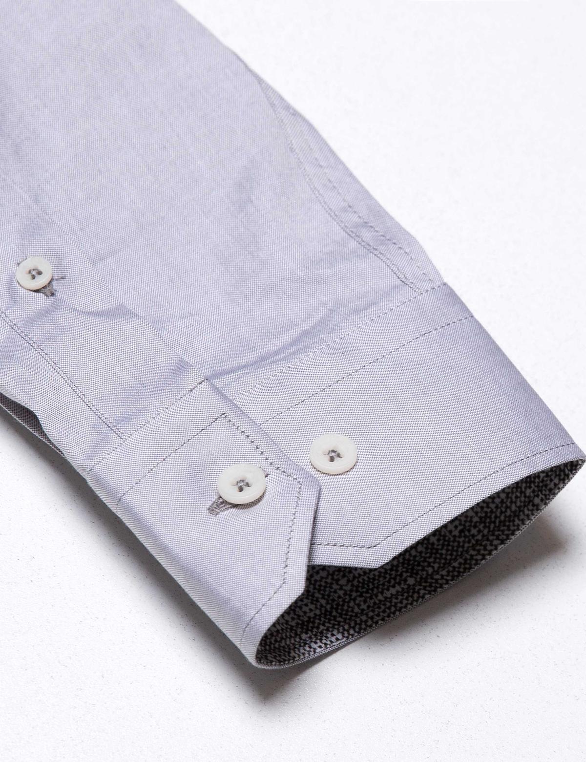 Gri Slim Fit Uzun Kollu Gömlek - 50186961080