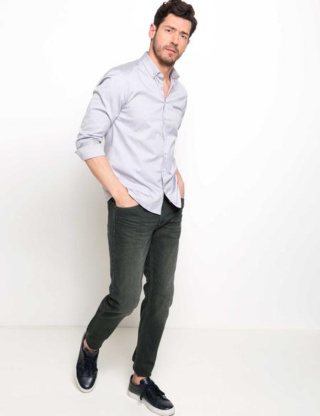 Gri Slim Fit Uzun Kollu Gömlek - 50186961080