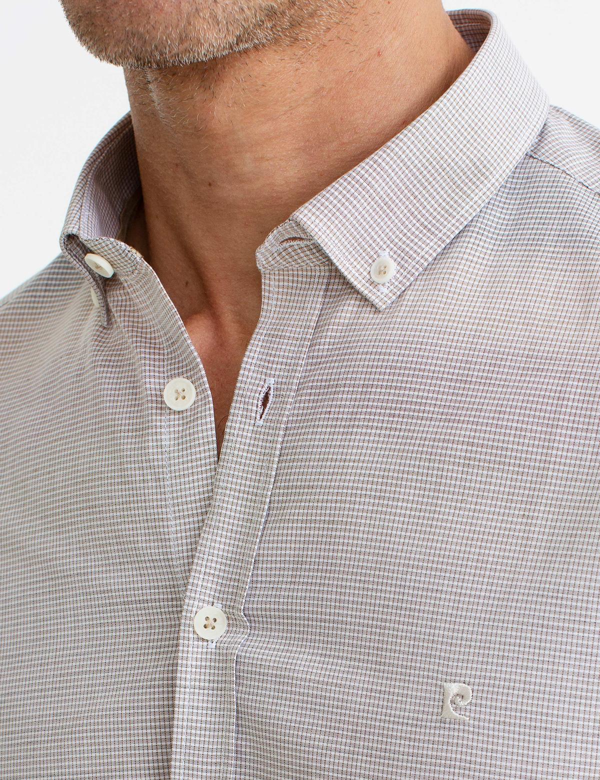 Bej Slim Fit Uzun Kollu Gömlek - 50187573010