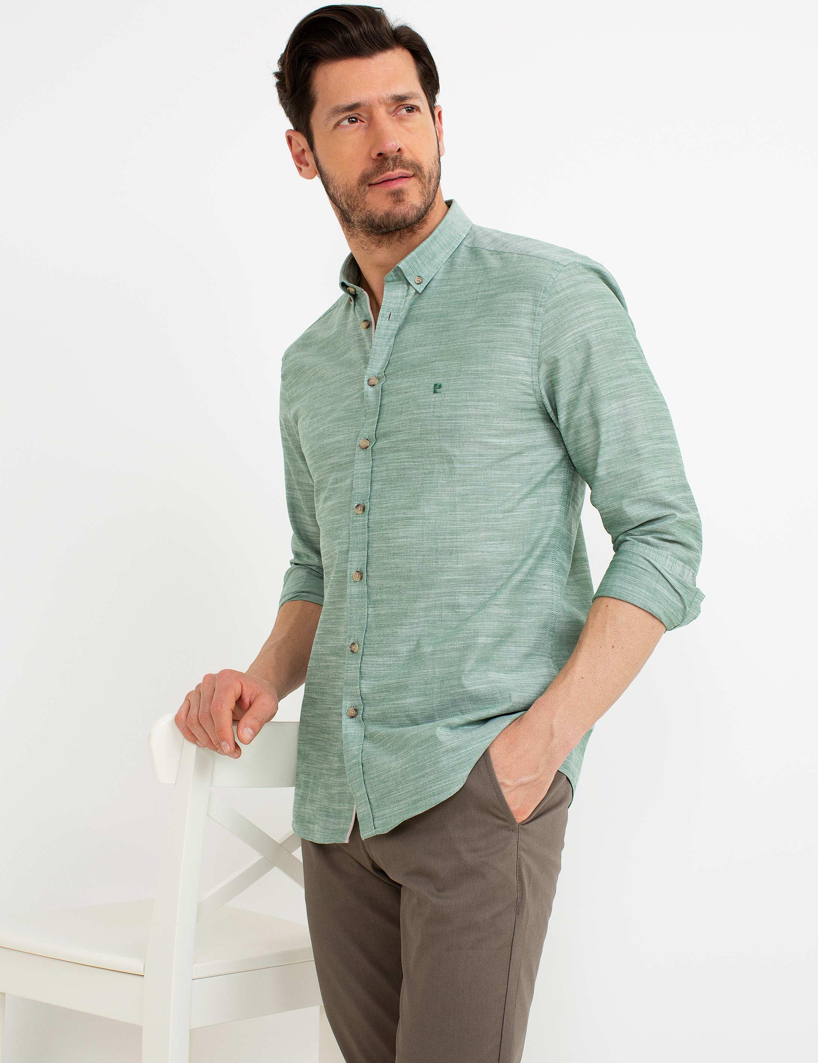 Yeşil Slim Fit Gömlek