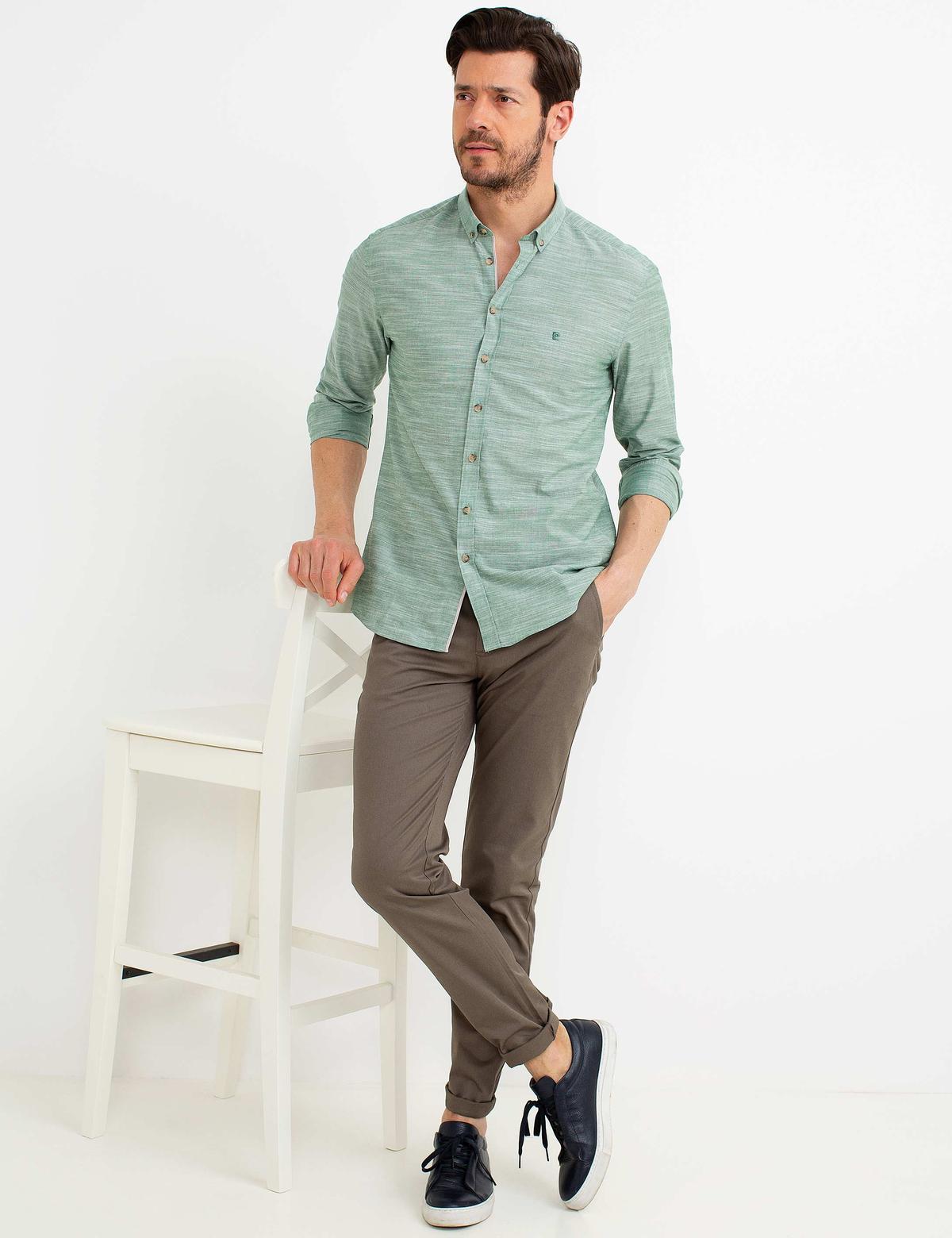 Yeşil Slim Fit Gömlek - 50188487046