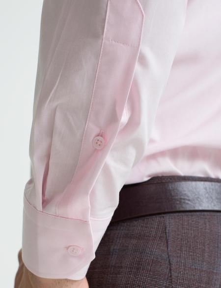 Pembe Slim Fit Uzun Kollu Basic Gömlek - 50189517055