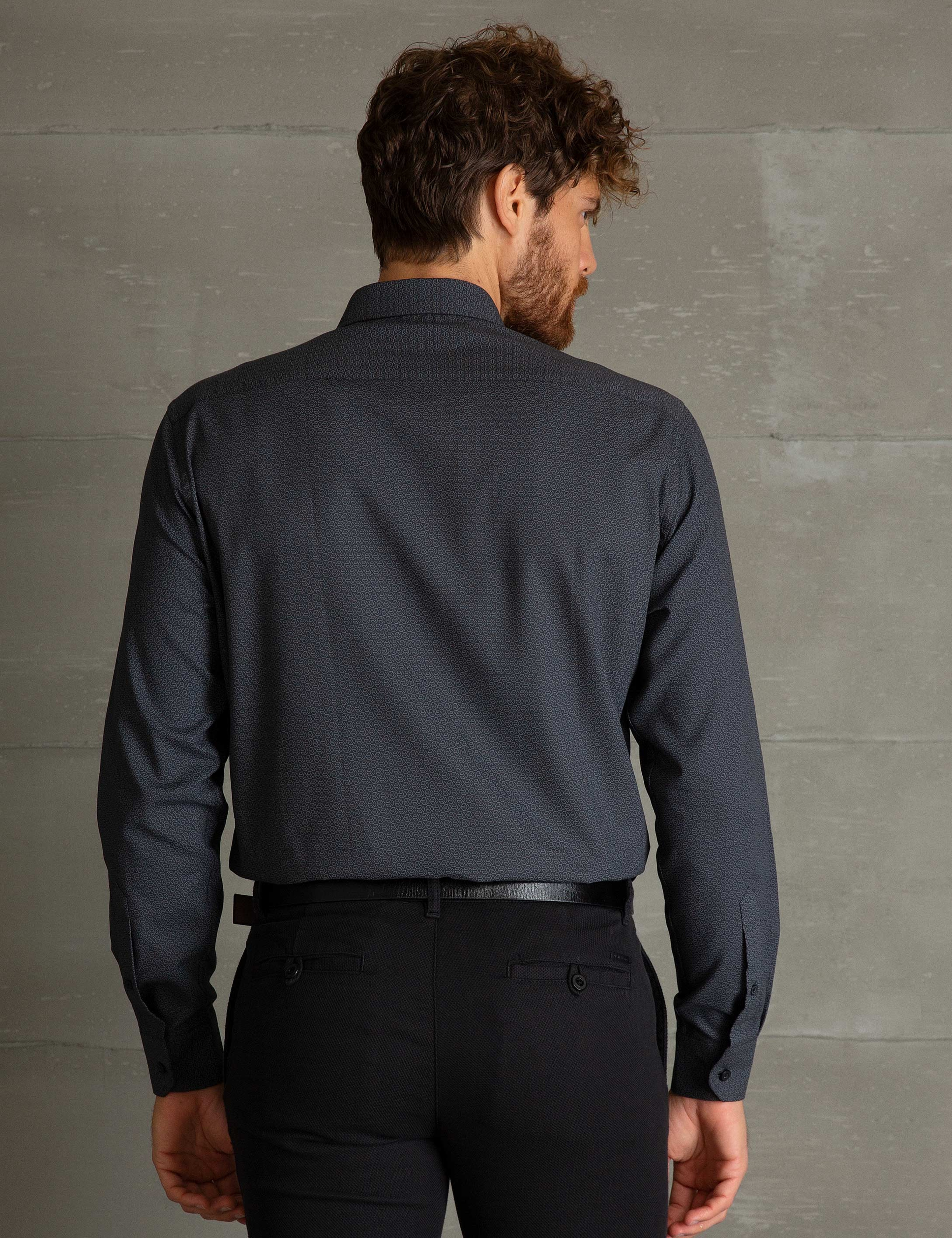 Siyah Regular Fit Gömlek - Image 3