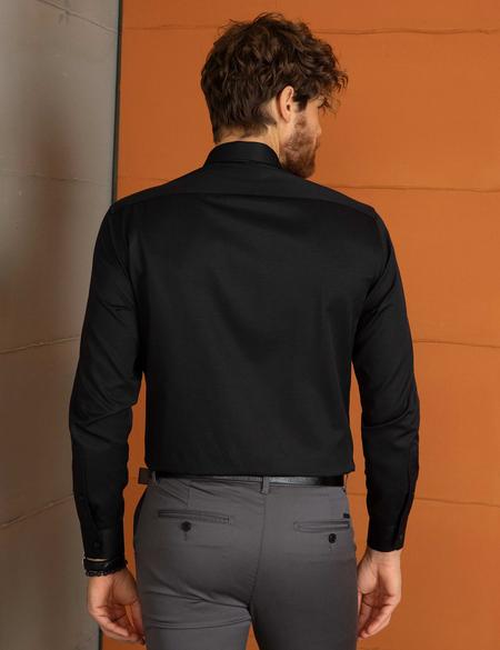 Siyah Regular Fit Basic Gömlek - 50197132019