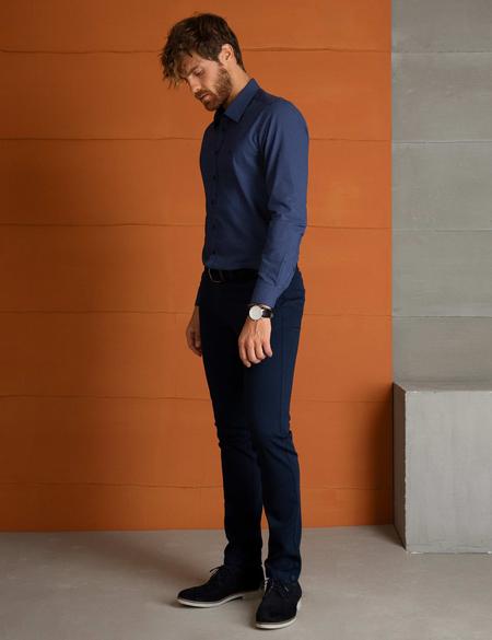 Lacivert Slim Fit Chino Pantolon - 50193369003