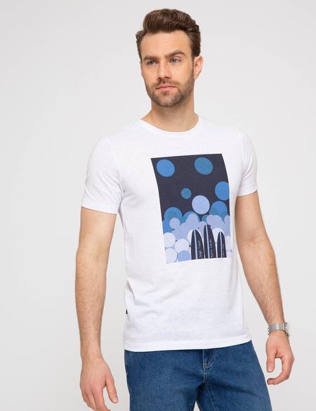 Beyaz Slim Fit Tişört - 50187232001