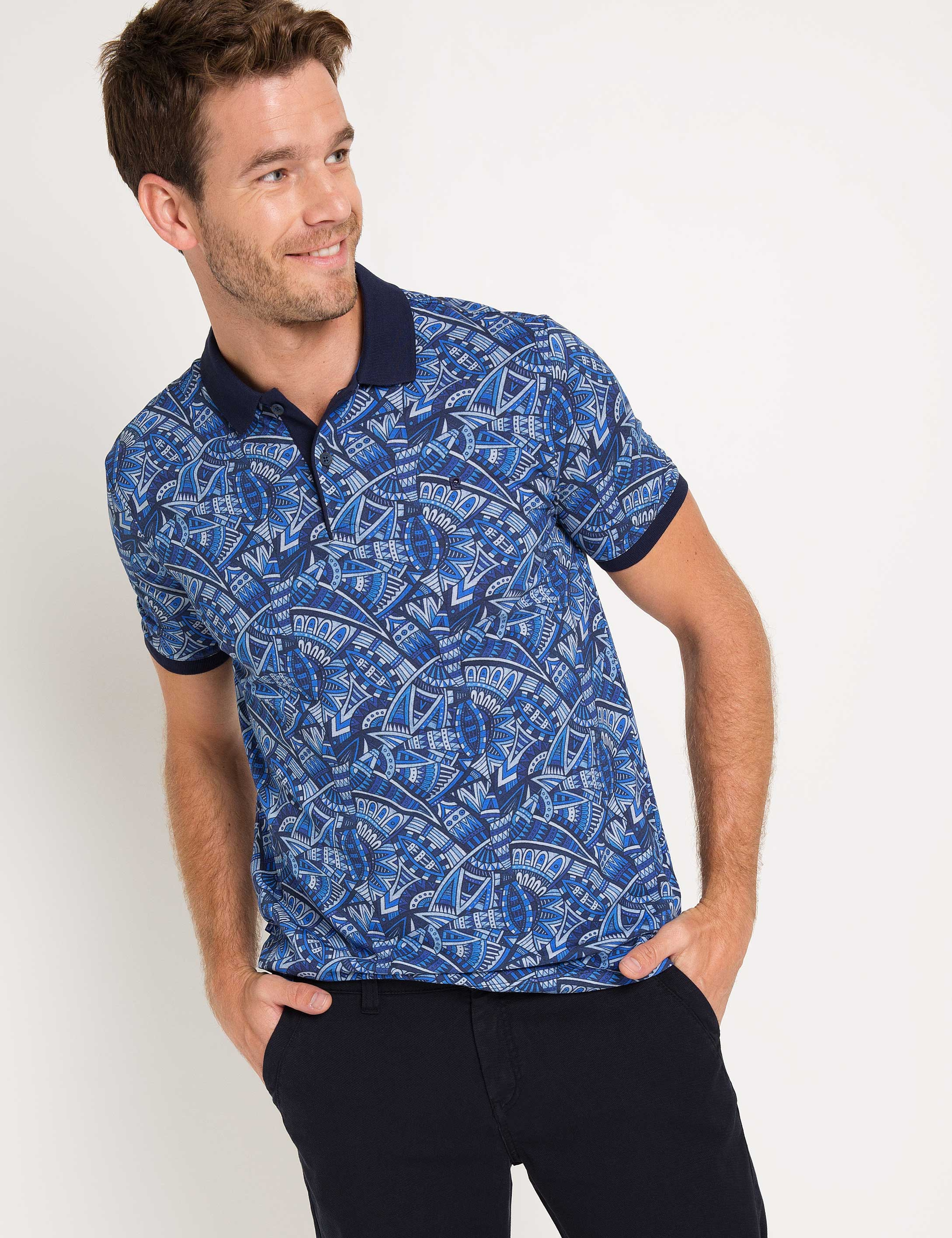 Lacivert Slim Fit Polo Yaka T-Shirt - Image 1