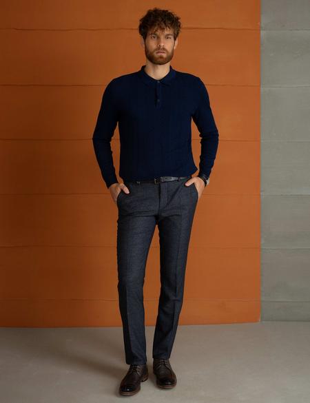 Lacivert Slim Fit Kazak - 50193398043