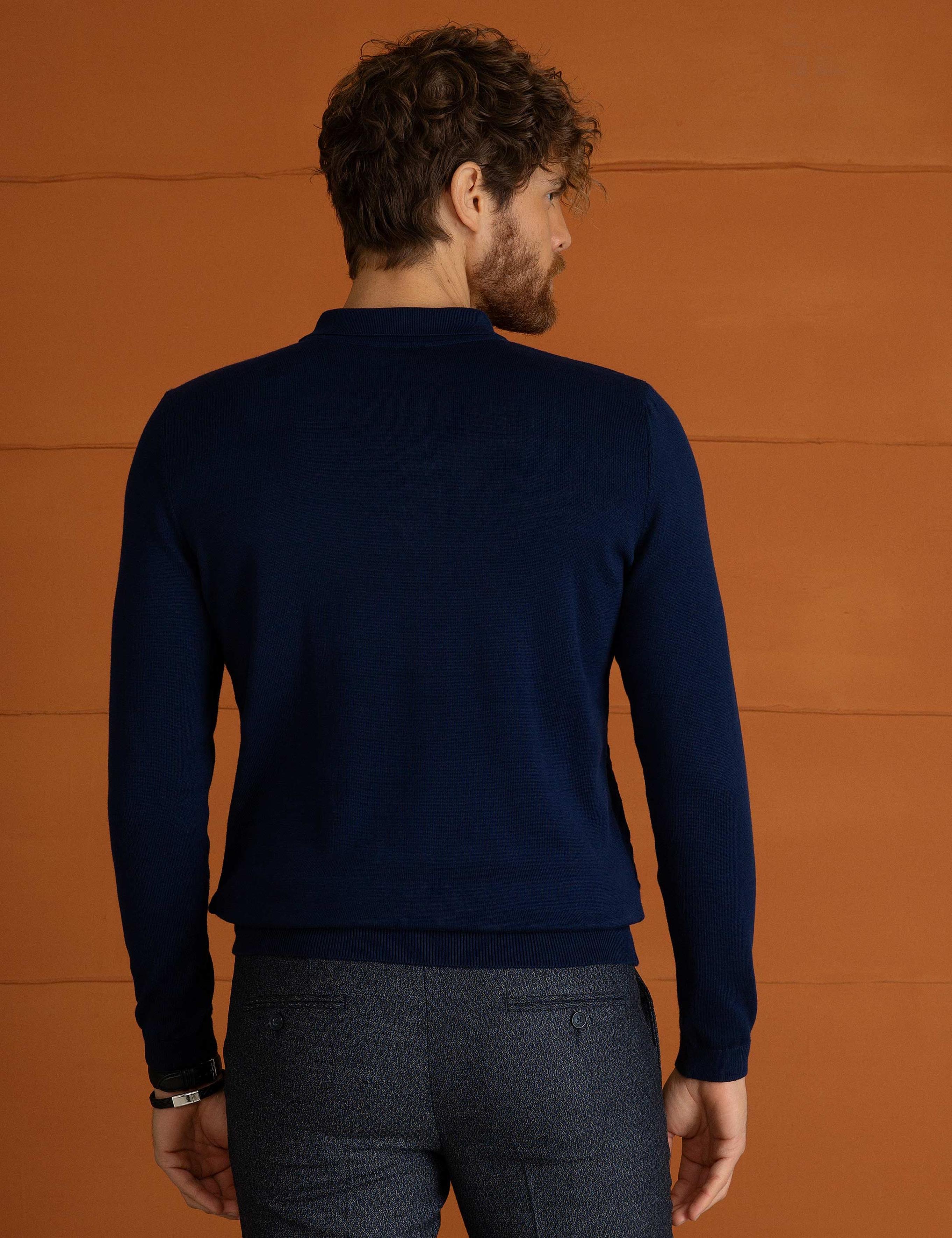 Lacivert Slim Fit Kazak